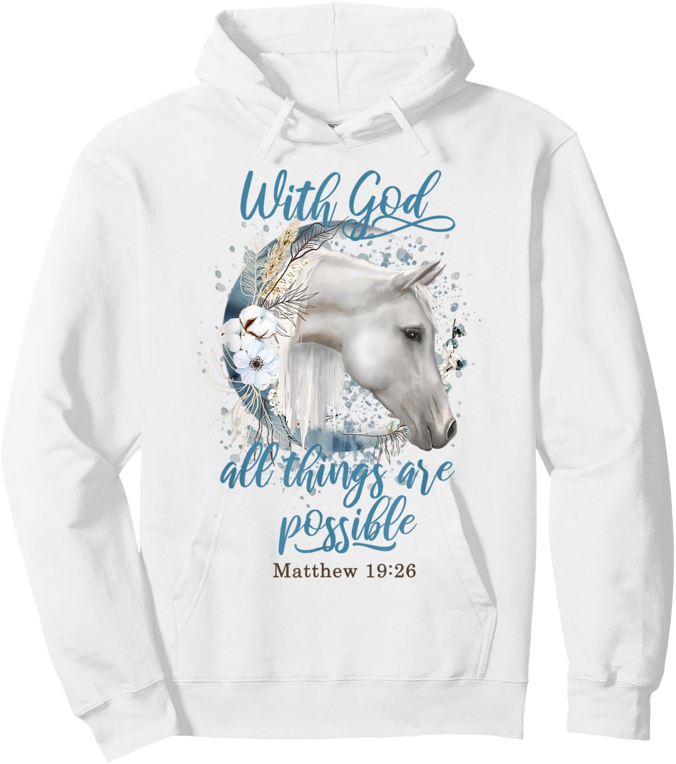 Horse Flowers Horseback Riding Christian Horse Owner Hoodie - Hoodie | White