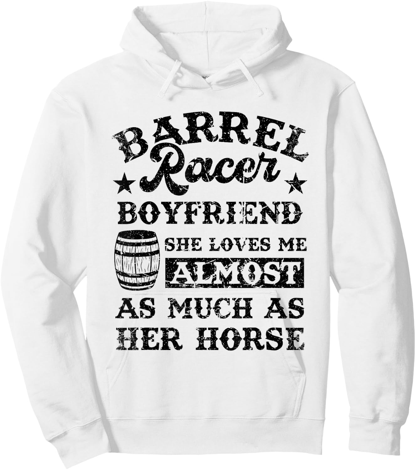 Vintage Barrel Racer Boyfriend Meme Horse Racing Lover Hoodie - Hoodie | White