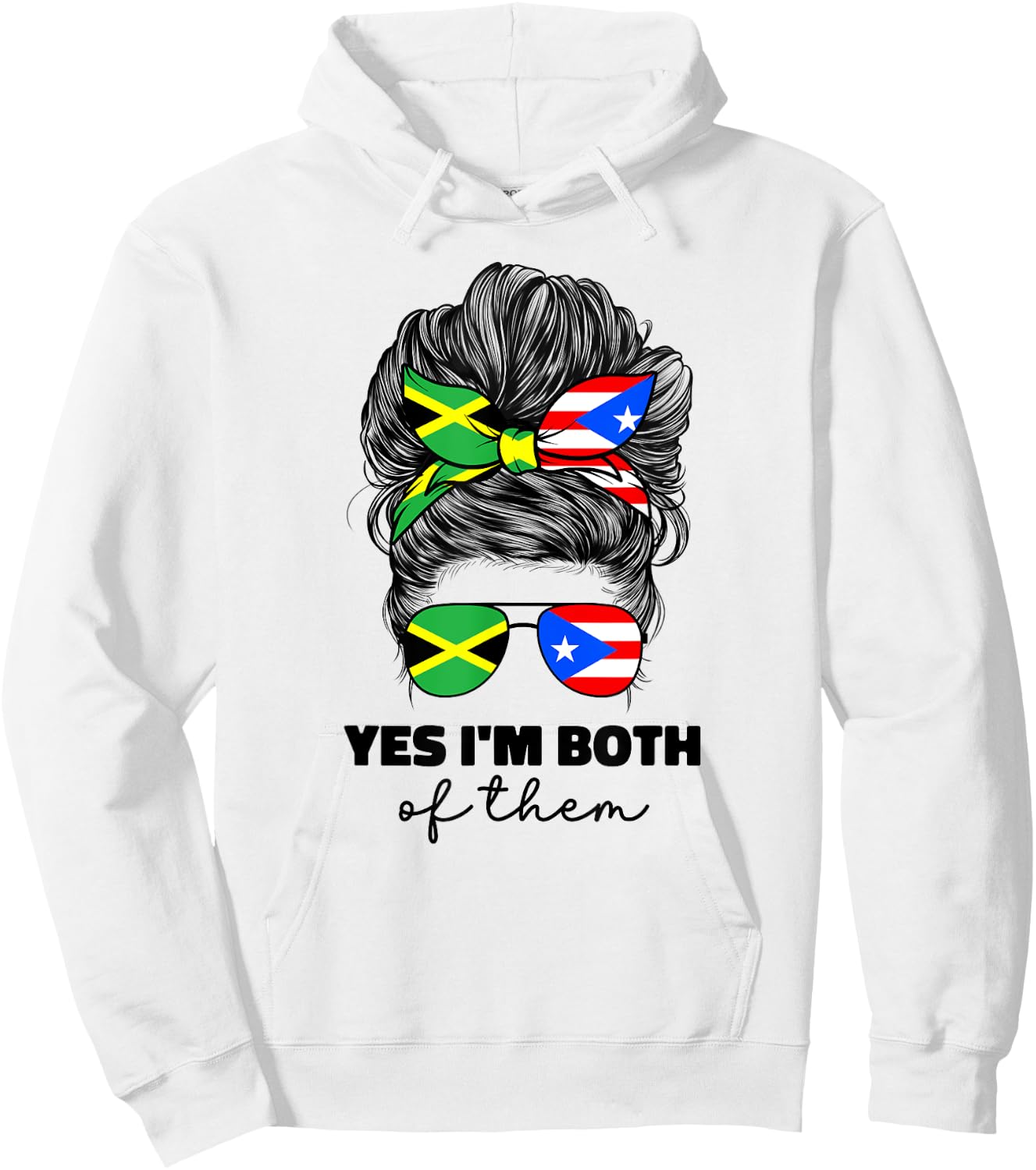 Half Jamaican And Puerto Rican Rico Jamaica Flag Gril Funny Hoodie - Hoodie | White