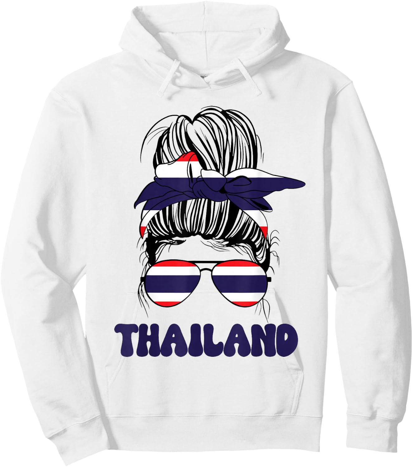 Thai Women Messy Bun, Thailand Flag For Thai Girls Hoodie - Hoodie | White