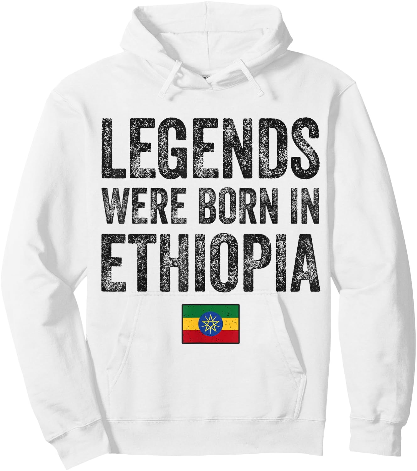 Legends Were Born In Ethiopia Ethiopian Flag Pride Roots Hoodie - Hoodie | White