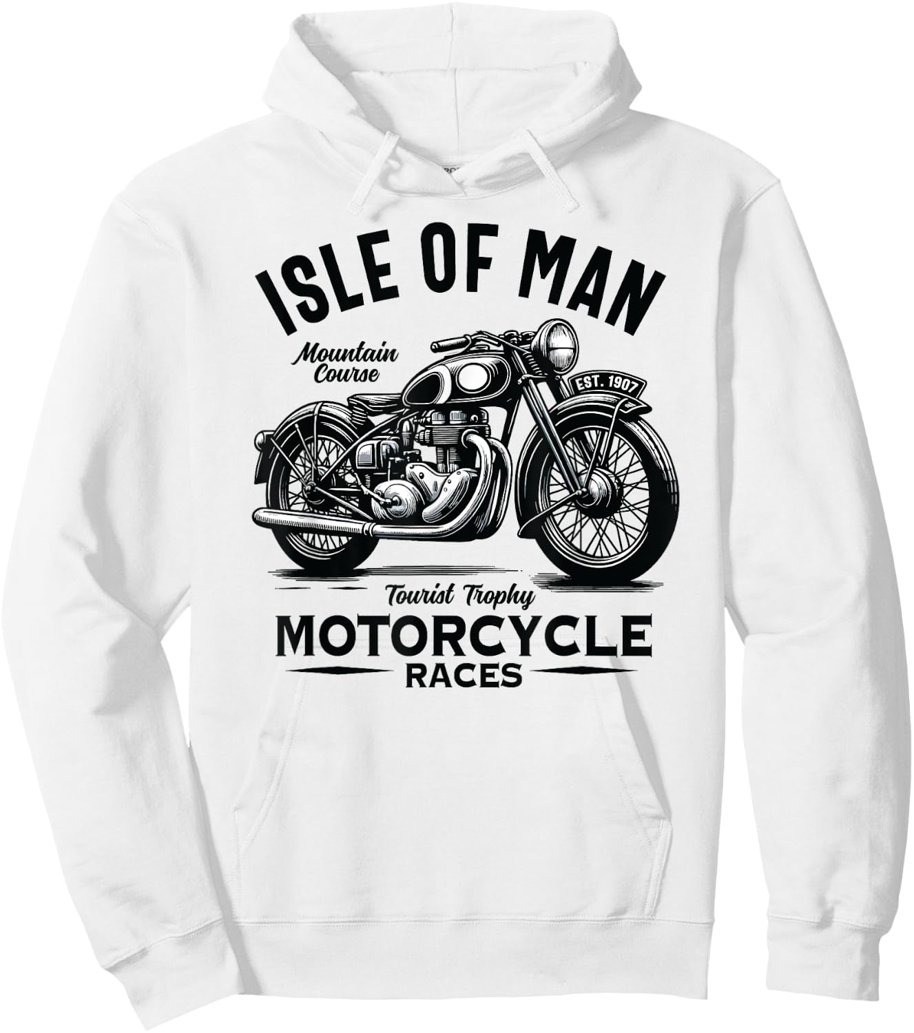 Isle of Man TT Races Vintage Motorcycle Retro Design Hoodie - Hoodie | White