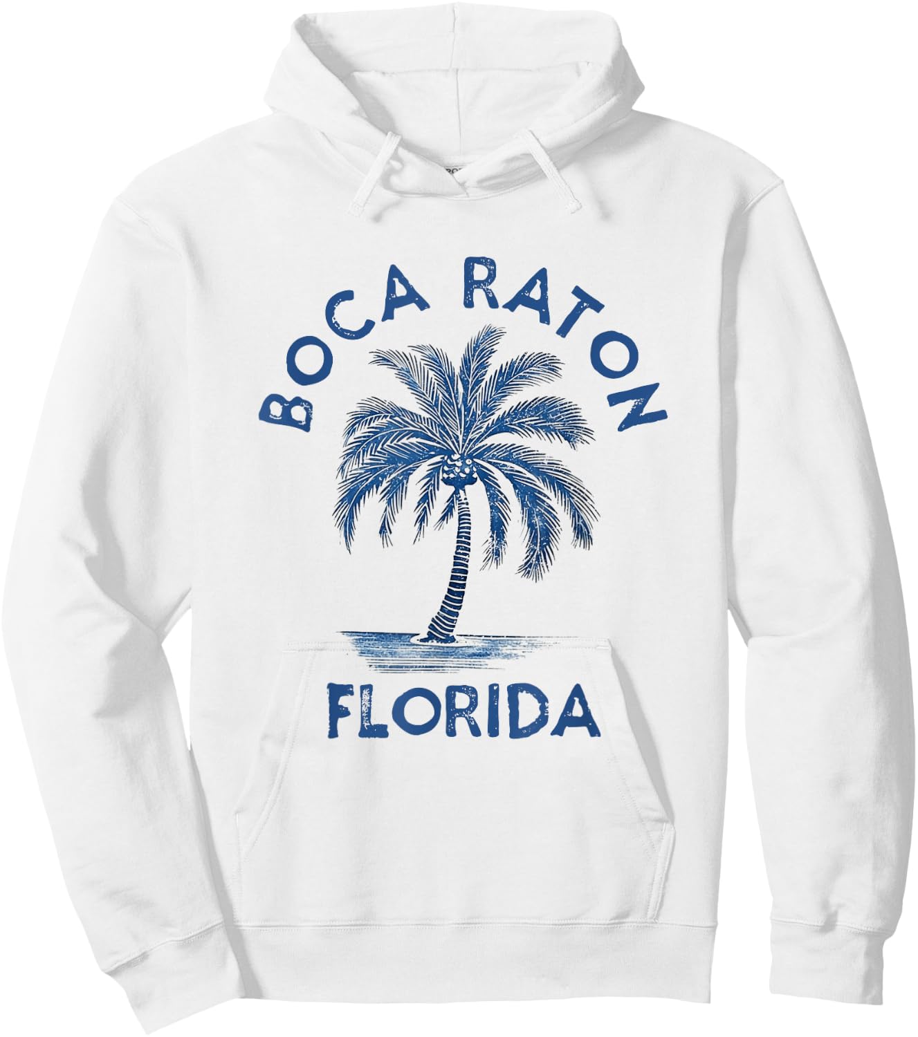 Vintage Boca Raton Florida Palm Tree FL Retro Hoodie - Hoodie | White