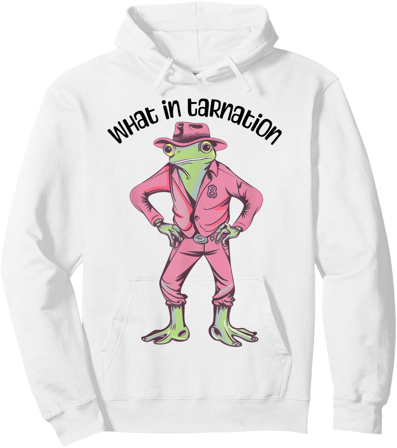 Cowgirl Frog Funny Western Frog Country Frogcore Pink Cowboy Hoodie - Hoodie | White