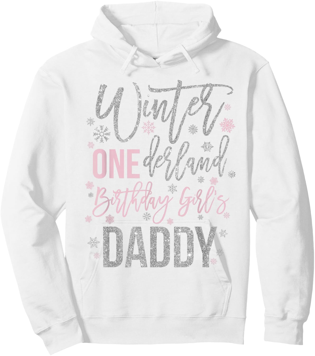 Daddy Pink Winter Onederland 1st Birthday Snowflake Matching Hoodie - Hoodie | White