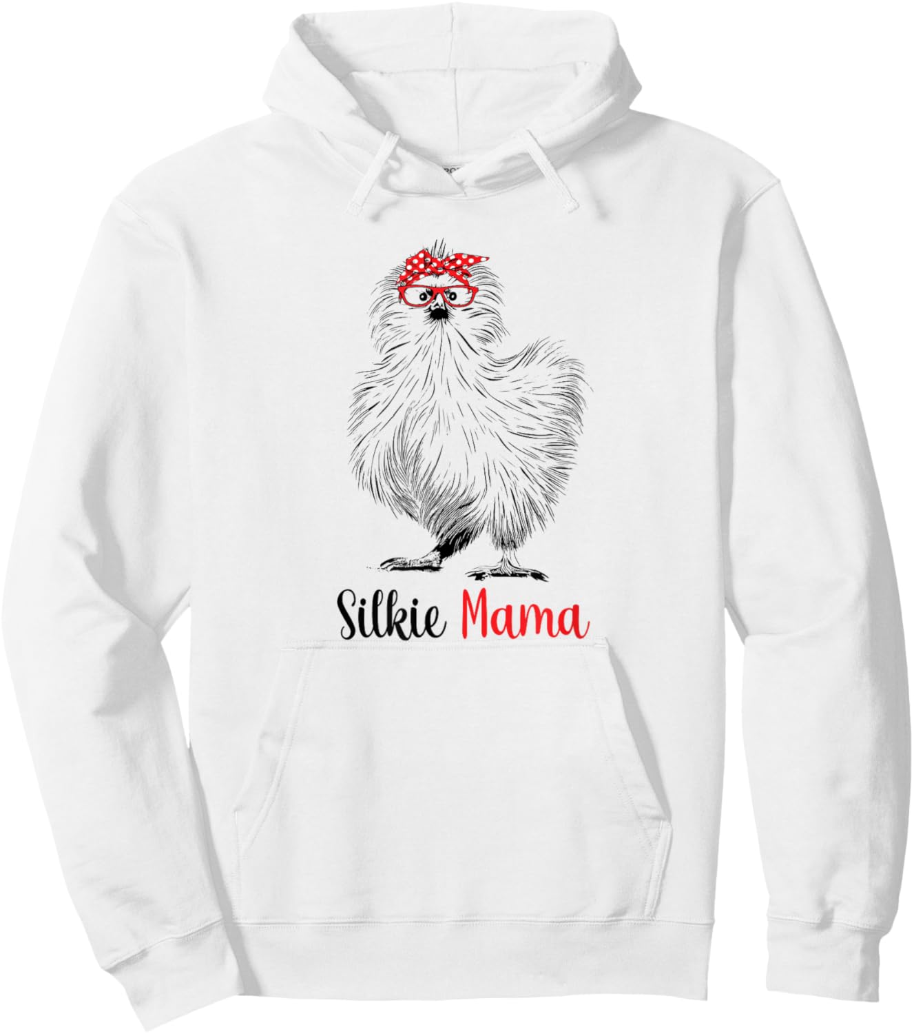 Girls Funny Silkie Chicken Mom Mama Lover Hoodie - Hoodie | White