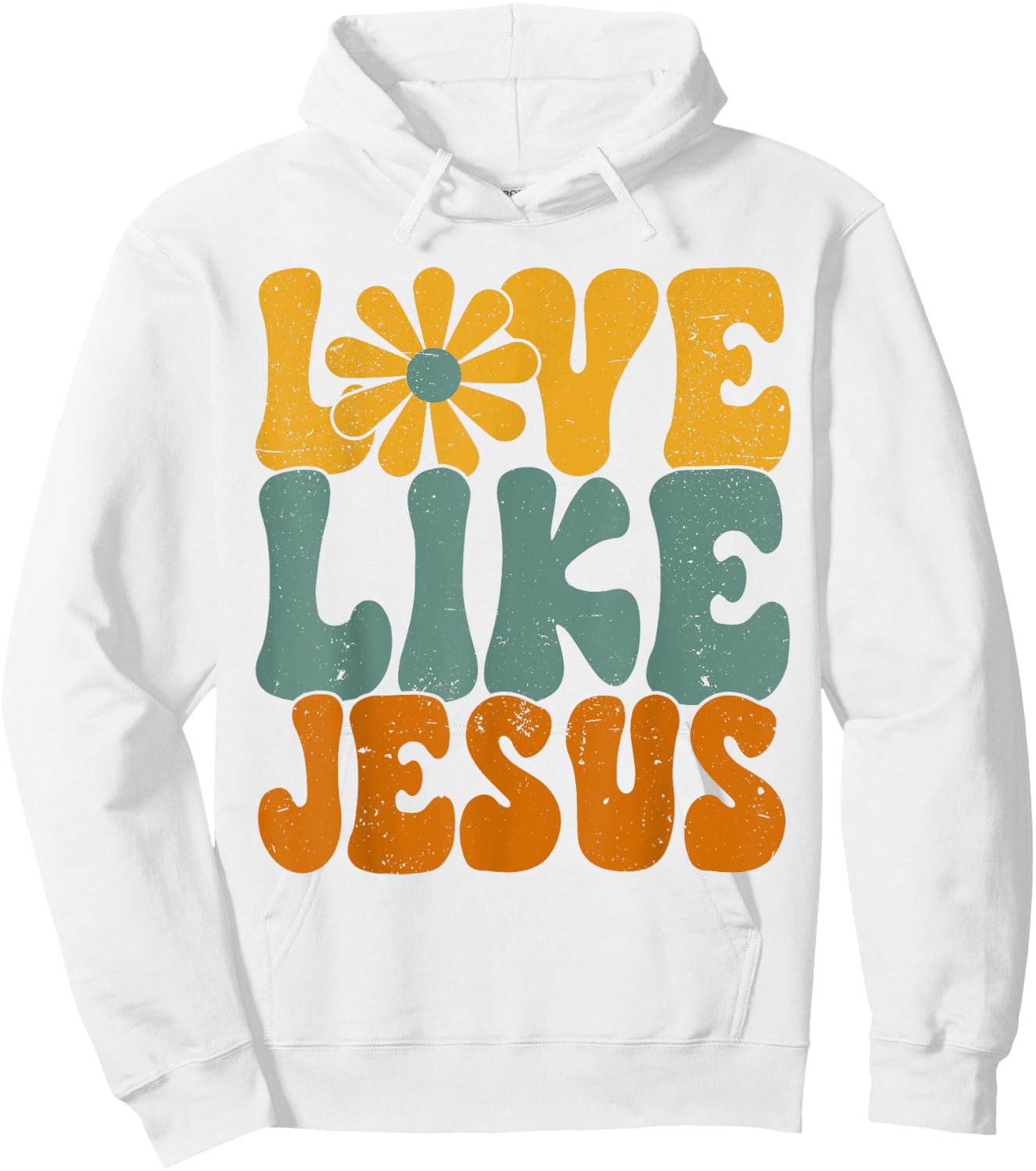 Christian Retro Love Like Jesus Religious Faith God 70s Hoodie - Hoodie | White