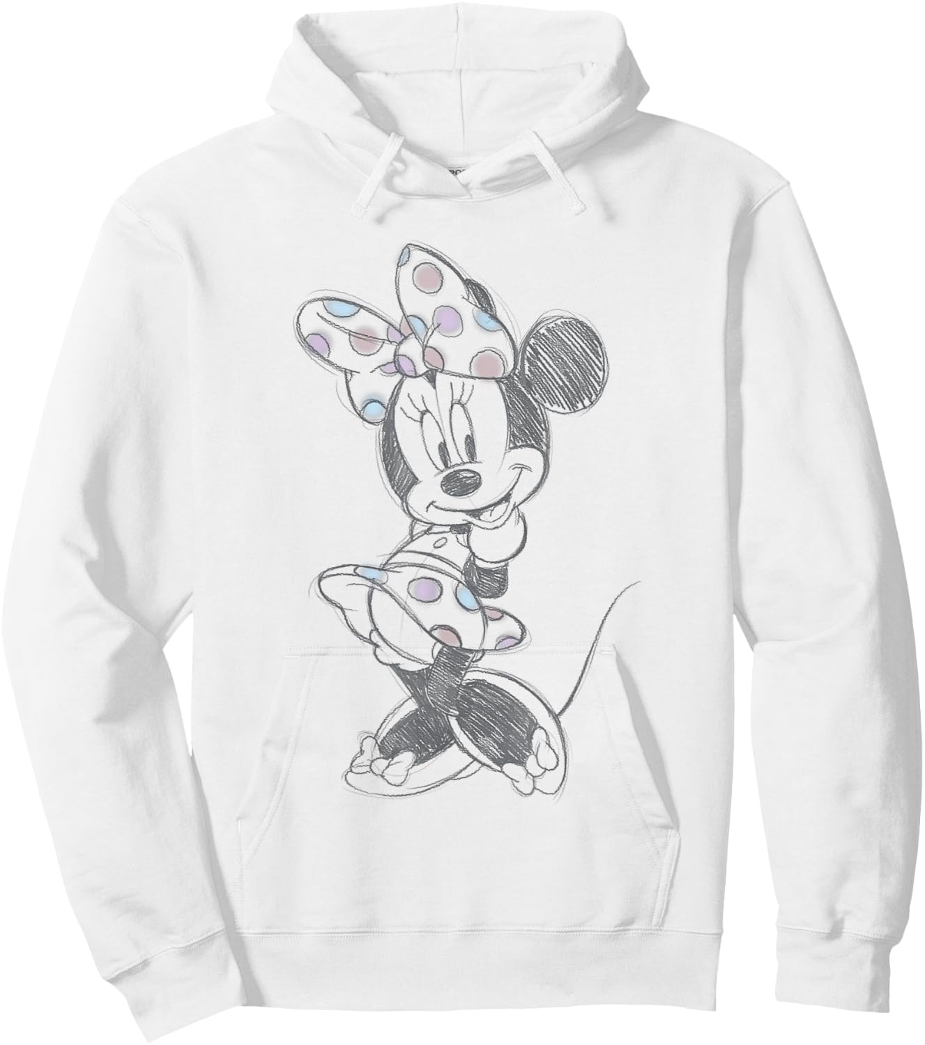 Disney Minnie Mouse Vintage Sweetie Pastel Polka Dot Sketch Hoodie - Hoodie | White
