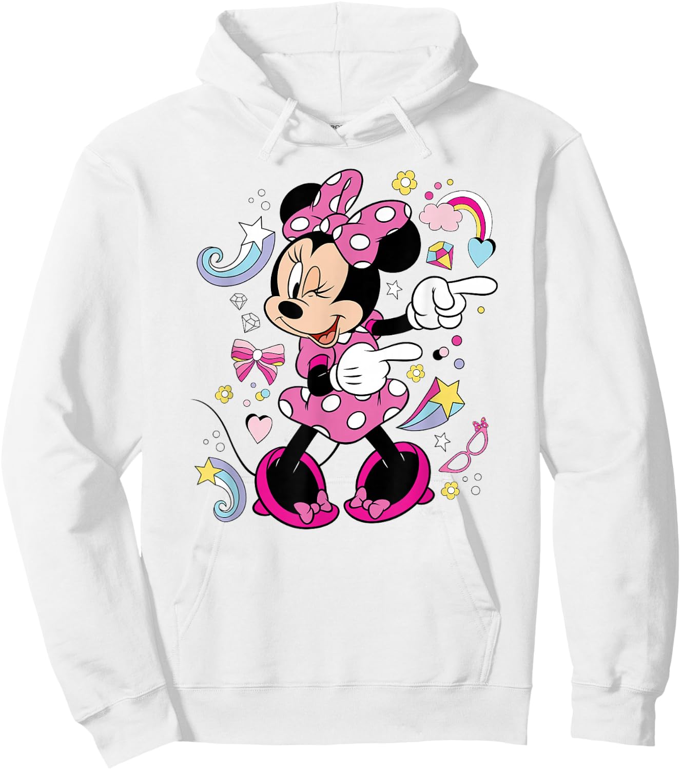 Mickey & Friends- Minnie Mouse Graphic Only Hoodie - Hoodie | White