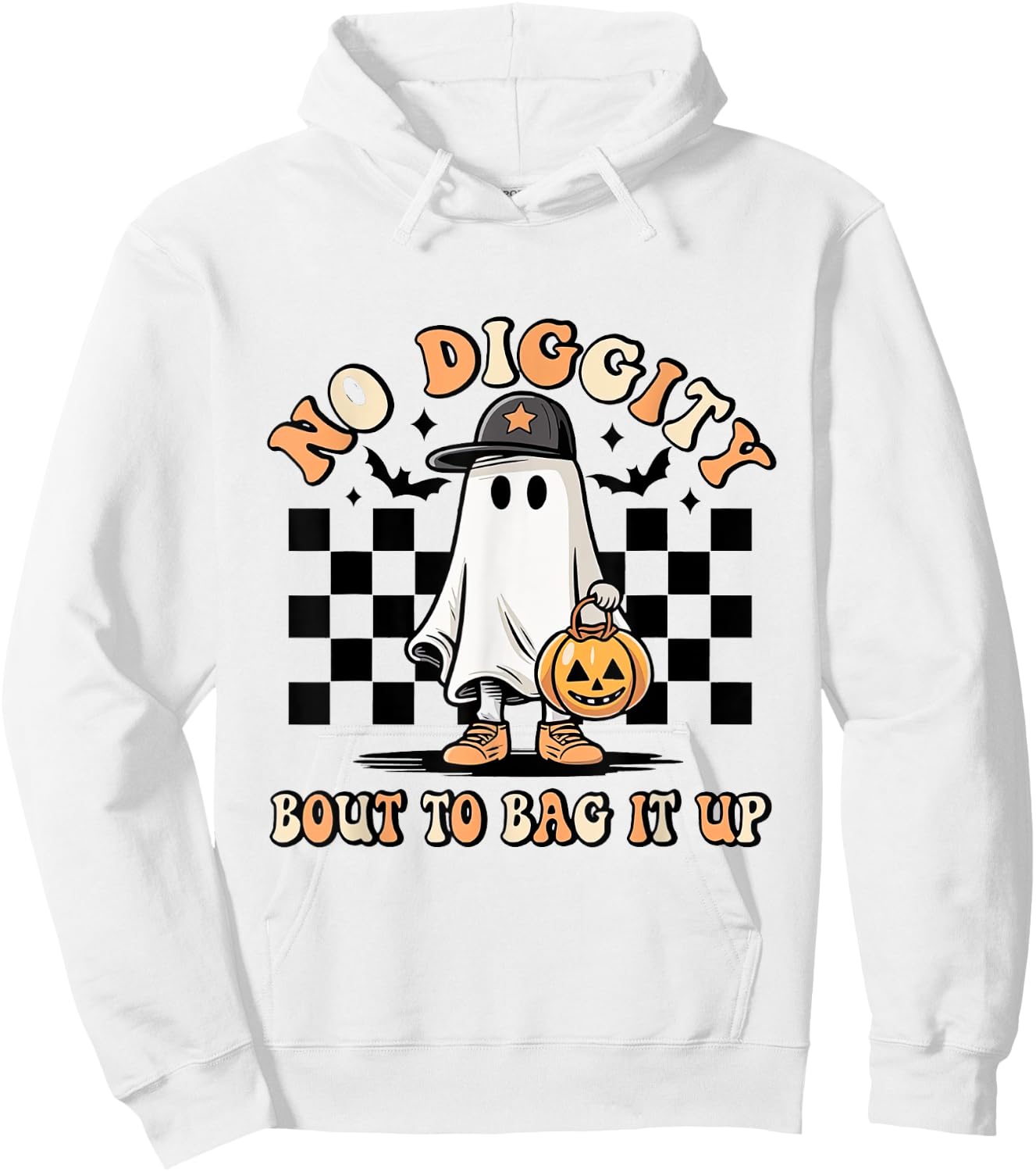 No Diggity About To Bag It Up Trick Treat Candy Halloween Hoodie - Hoodie | White