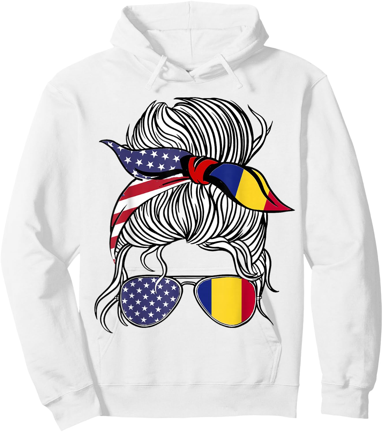 American Romanian Patriot Flag Women Girl Romania Grown Hoodie - Hoodie | White