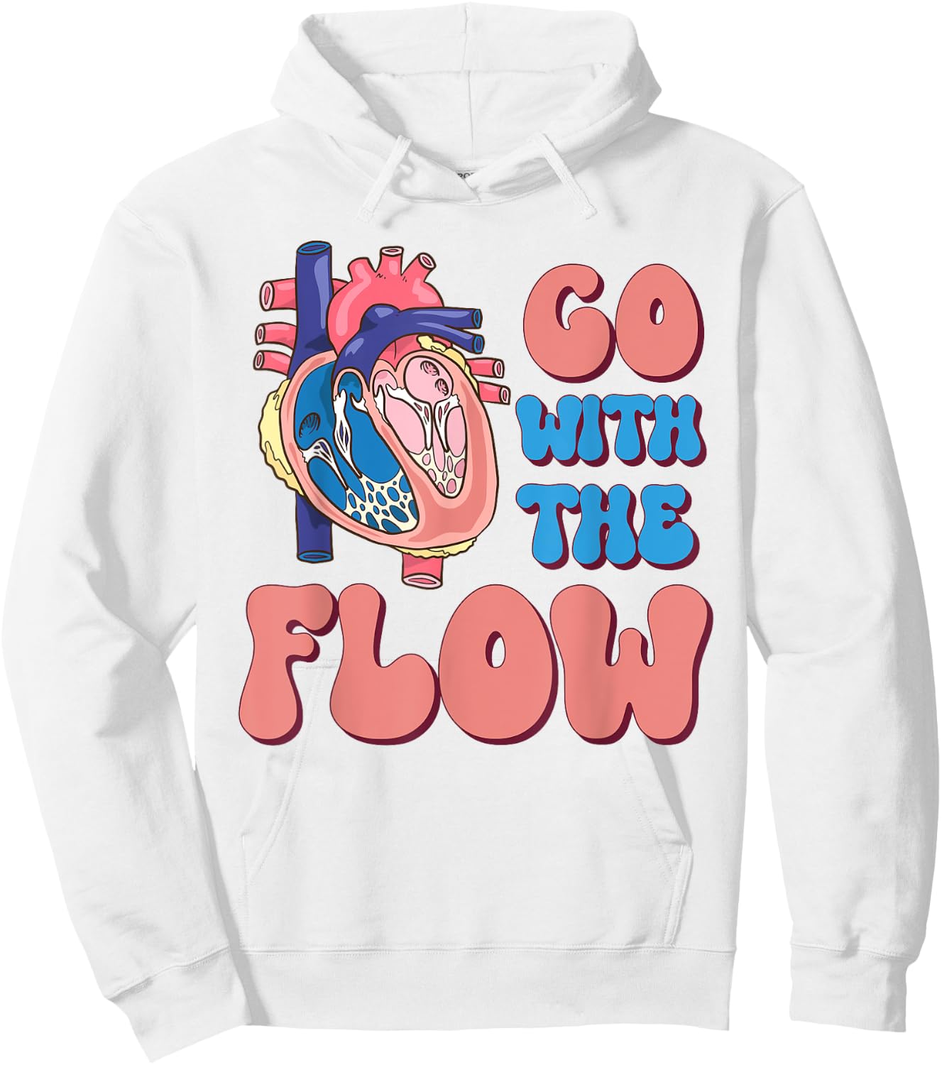 CVICU Cardiac Nurse Anatomy Cardiology Human Heart Flow Hoodie - Hoodie | White