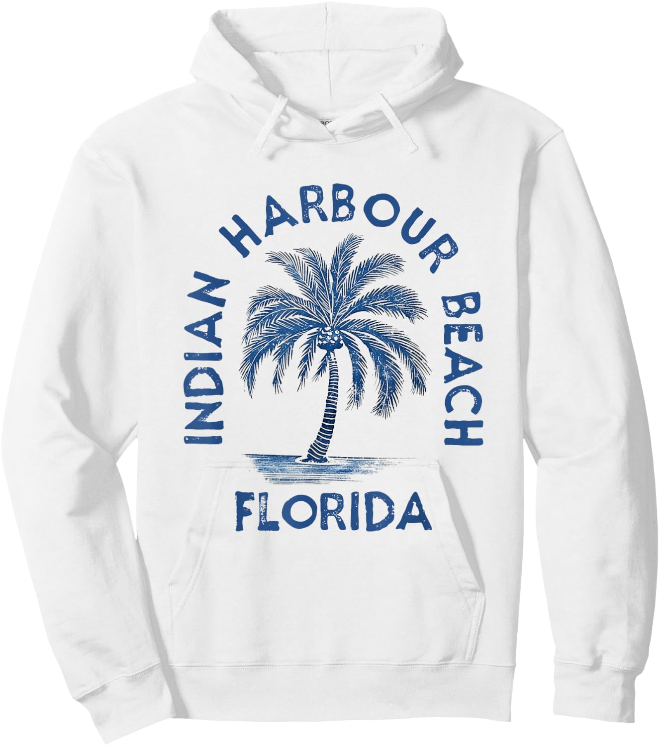 Vintage Indian Harbour Beach Florida Palm Tree FL Retro Men Women Hoodie - Hoodie | White