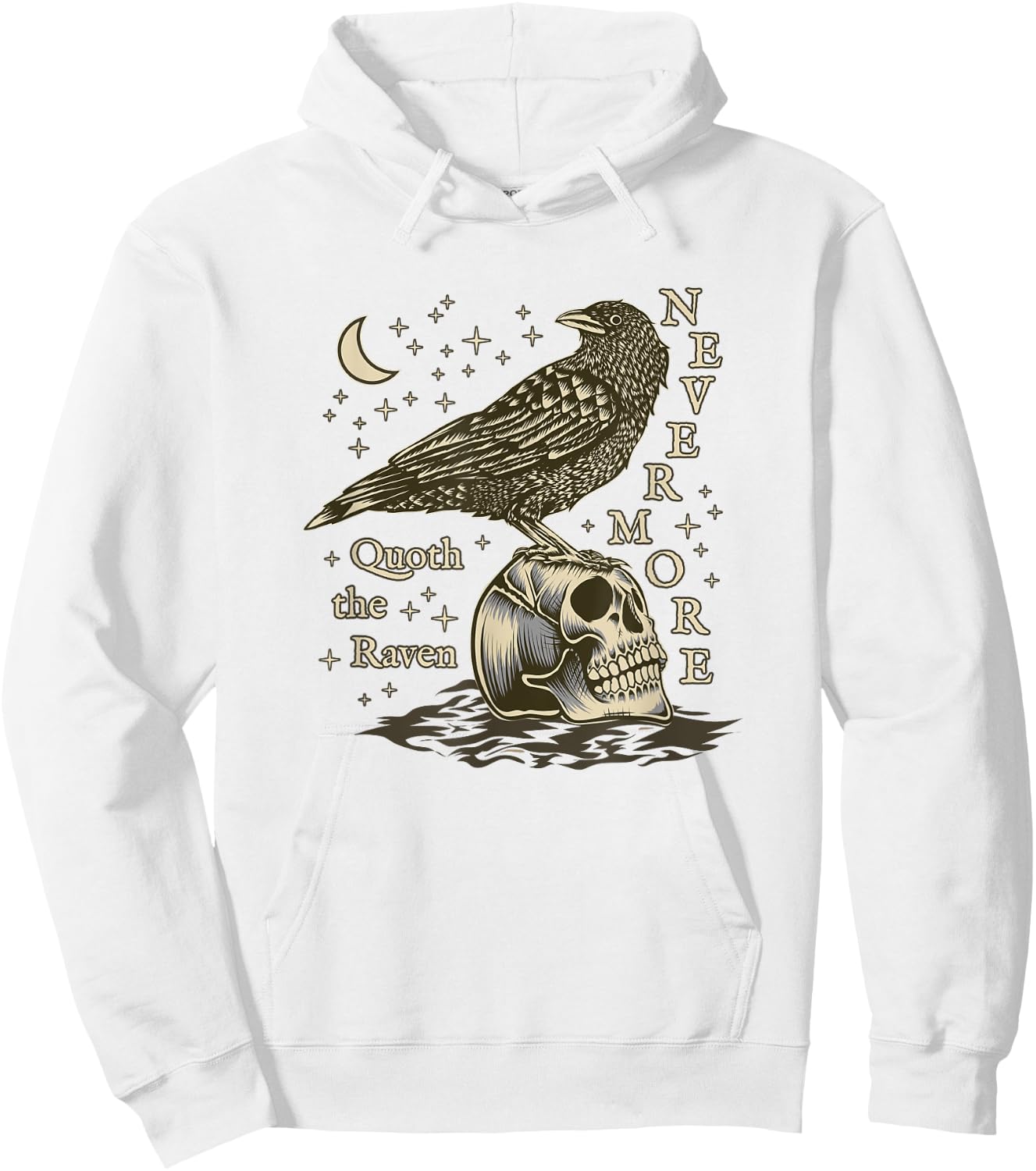 Nevermore The Raven Edgar Allan Poe Dark Academia Literature Hoodie - Hoodie | White