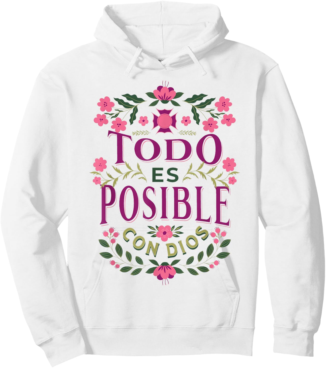Christians Quote in Spanish Christian Bible Verse Quote Hoodie - Hoodie | White