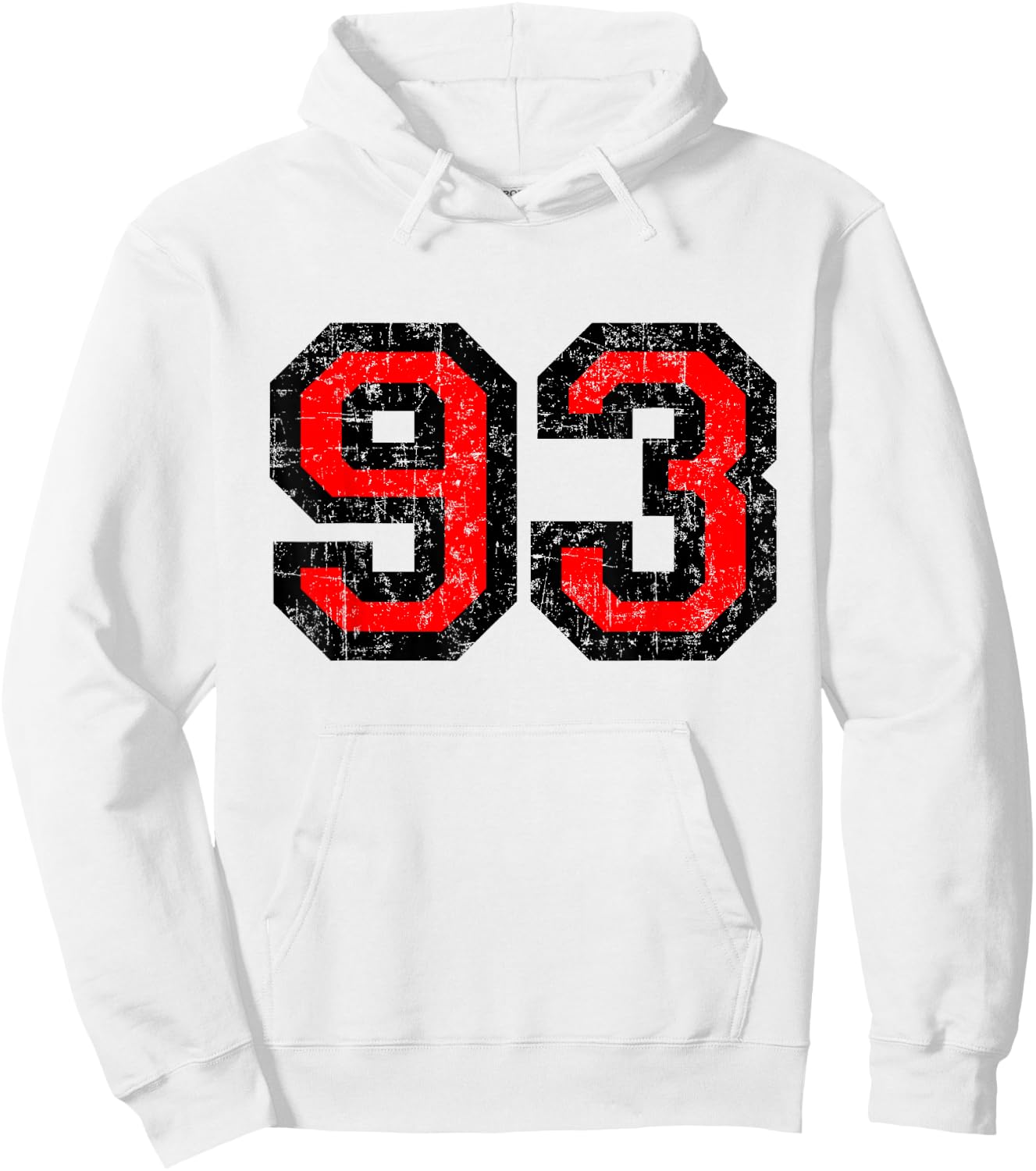 Number 93 (Vintage Black&Red) No.93 Hoodie - Hoodie | White