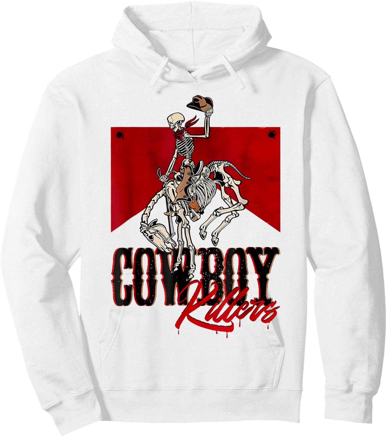Cowboy Kller Vintage Skeleton Boho Western Country Hoodie - Hoodie | White