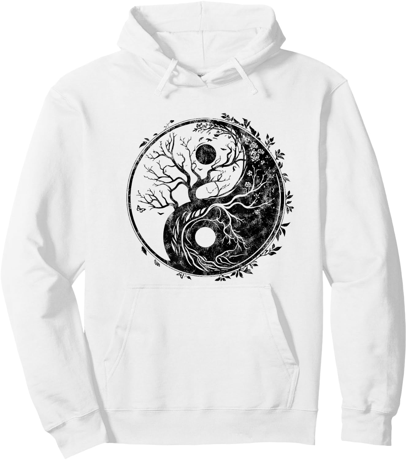 Yin Yang symbol, tree of life, Tai chi, Qigong, yoga, Taoism Hoodie - Hoodie | White