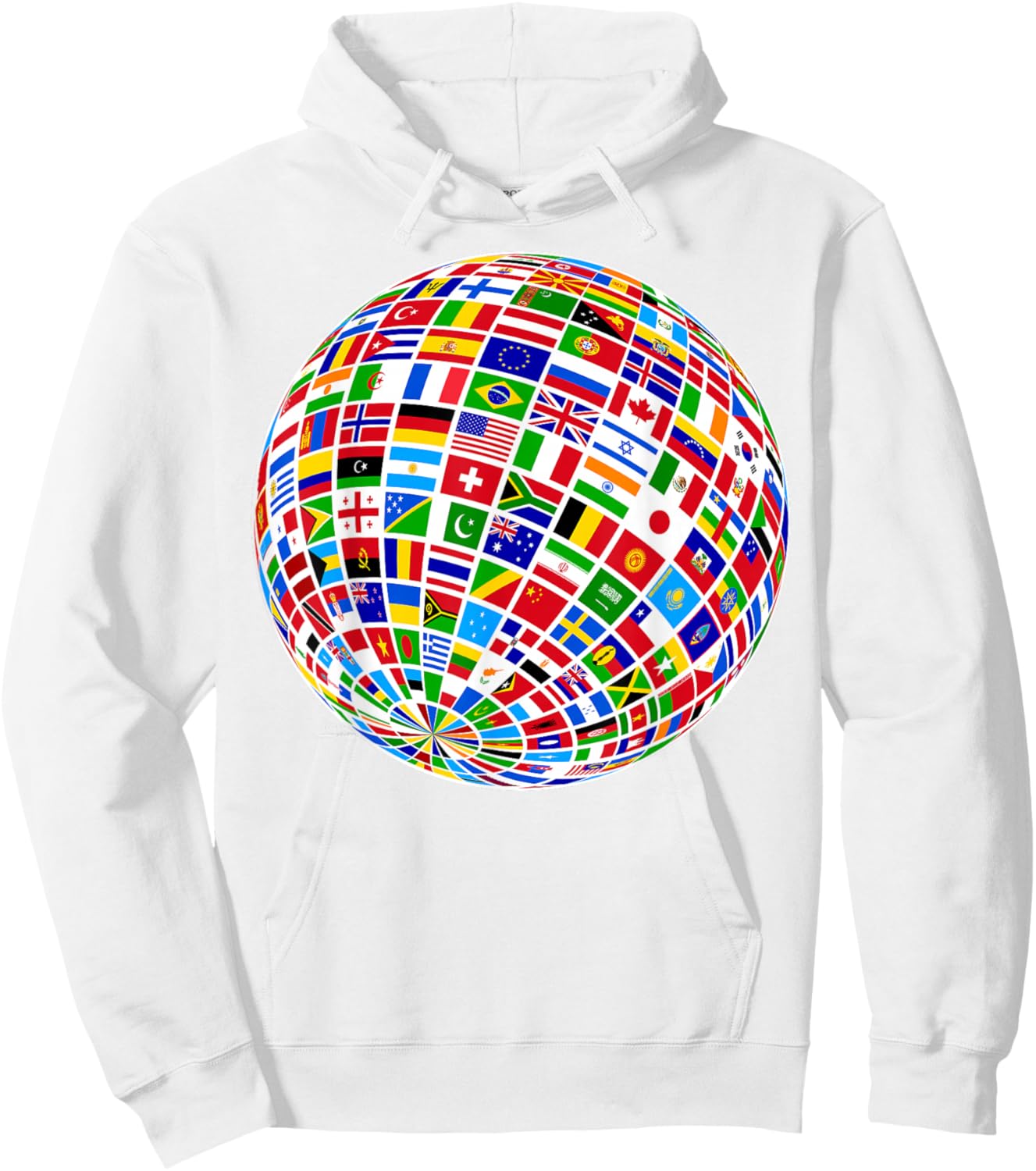 Flags The Countries of the World Globe Earth World Flags Hoodie - Hoodie | White