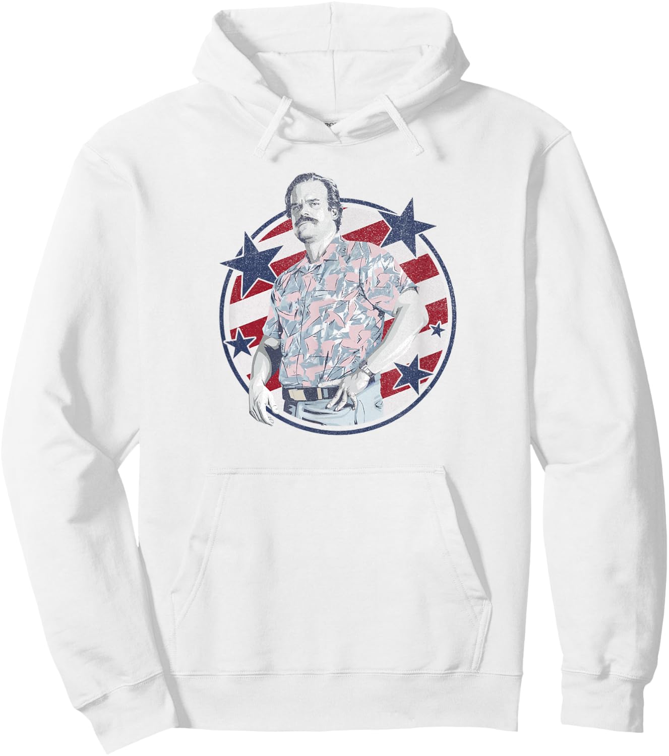 Stranger Things Jim Hopper Country Pride Logo Americana Hoodie - Hoodie | White