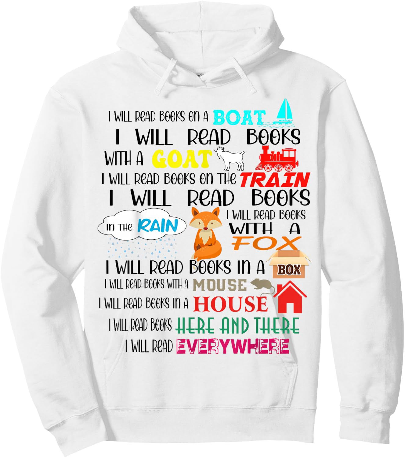 Teacher I Will Read Book On Boat Kids Women Funny Bookworm Hoodie - Hoodie | White