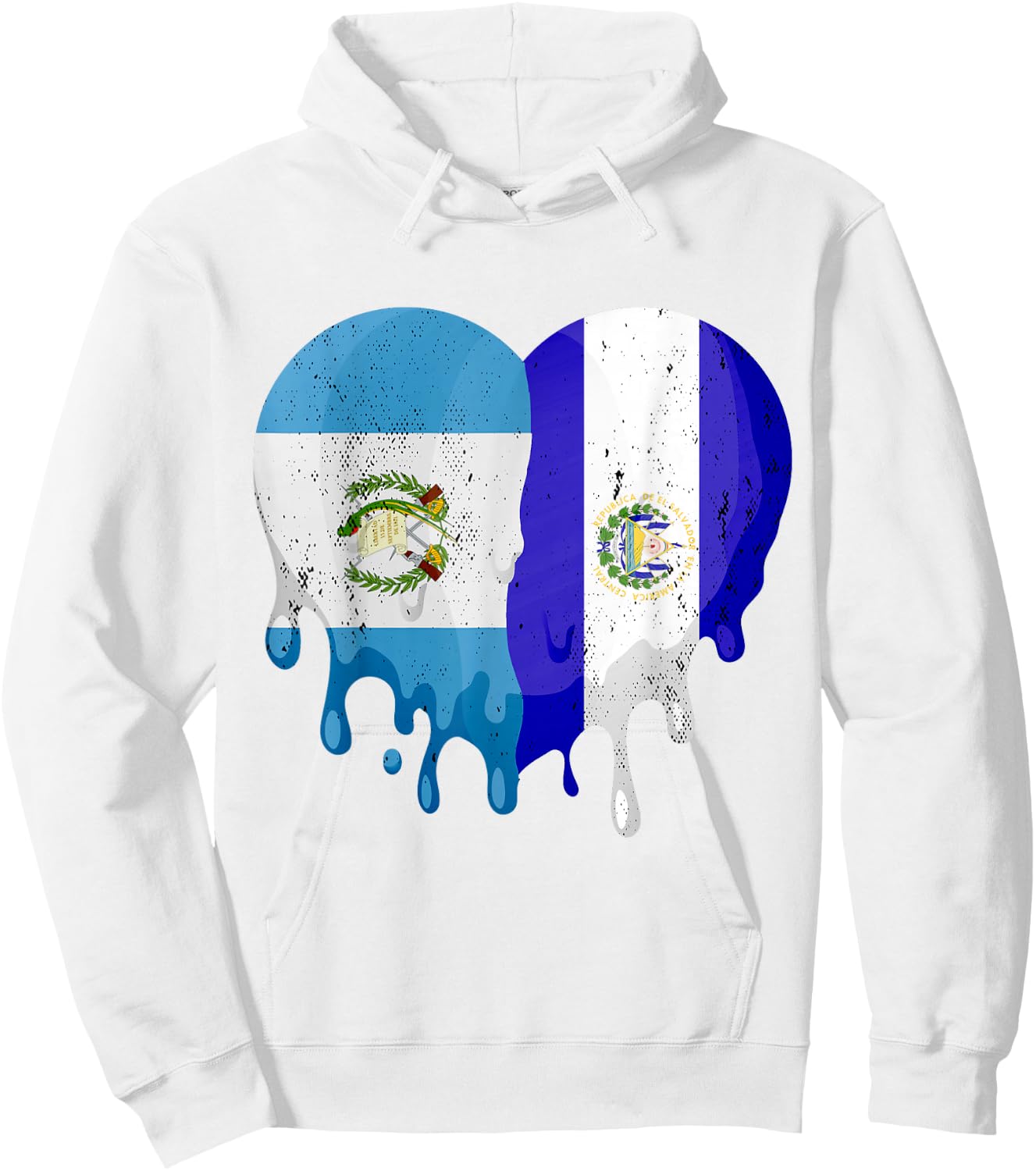 Guatemala El Salvador Flag Heart Grown Patriot Country Hoodie - Hoodie | White