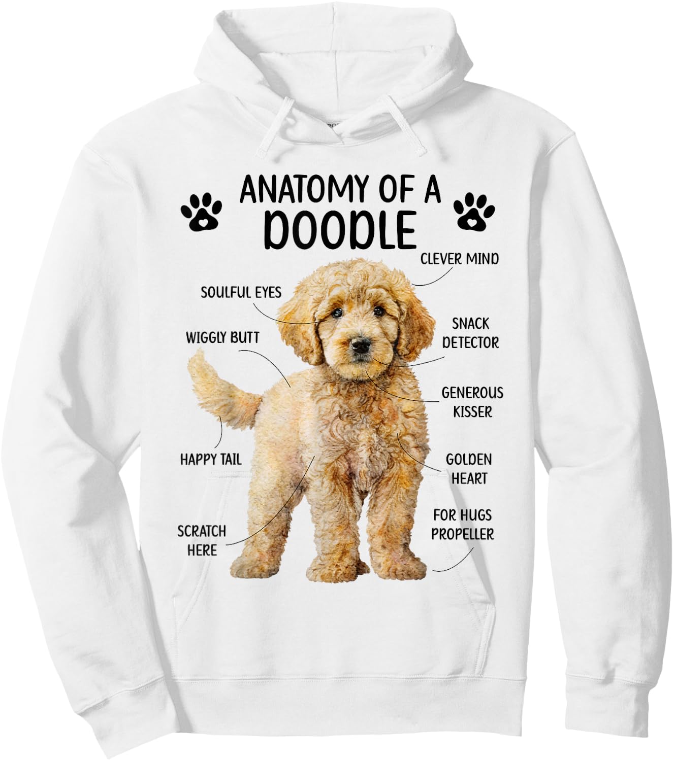 Anatomy of A Doodle Dog Doodle Owner Goldendoodle Mom Hoodie - Hoodie | White