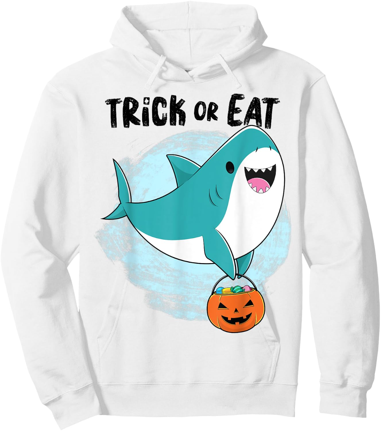 Shark Shirt - Kawaii Trick Or Eat Shark Halloween Costume Hoodie - Hoodie | White