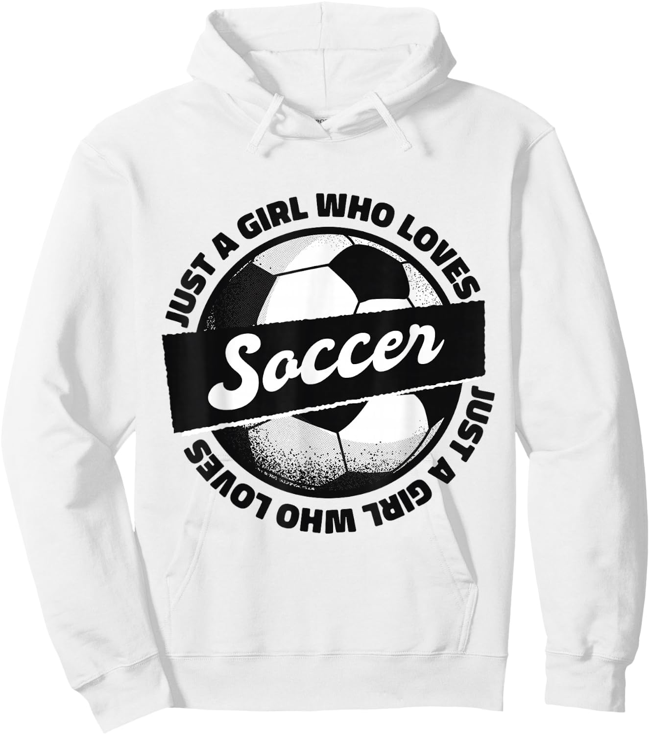 Just a Girl Who Loves Soccer Kids Girl Teen Football Hoodie - Hoodie | White
