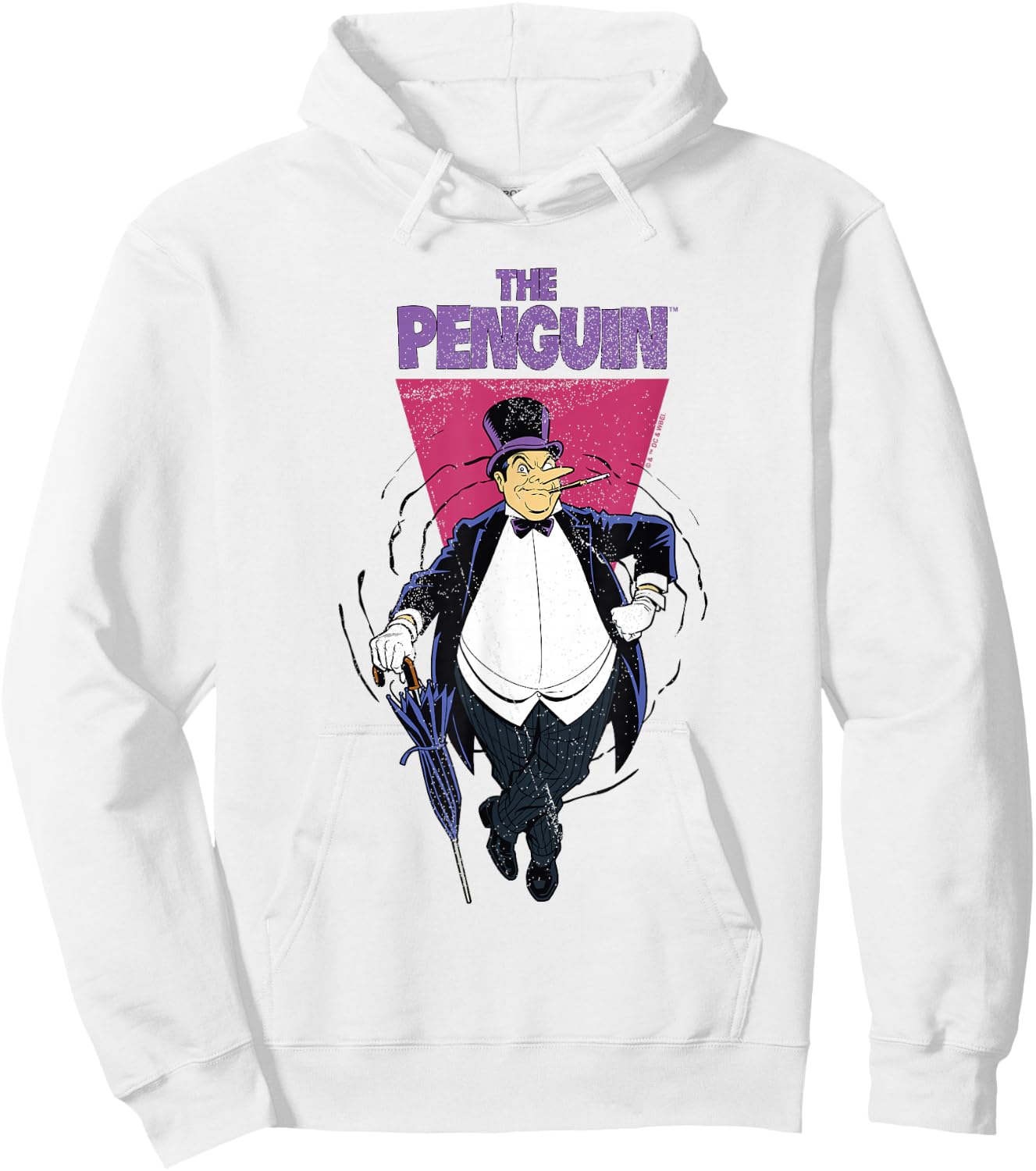 Batman Vintage Classic The Penguin Comic Villain Badge Hoodie - Hoodie | White