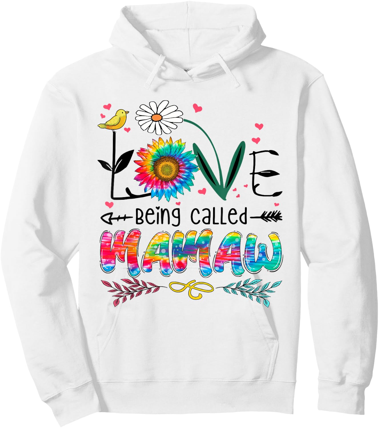 Tie Dye I Love Being Called Mamaw Funny Mothers Day 2026 Hoodie - Hoodie | White