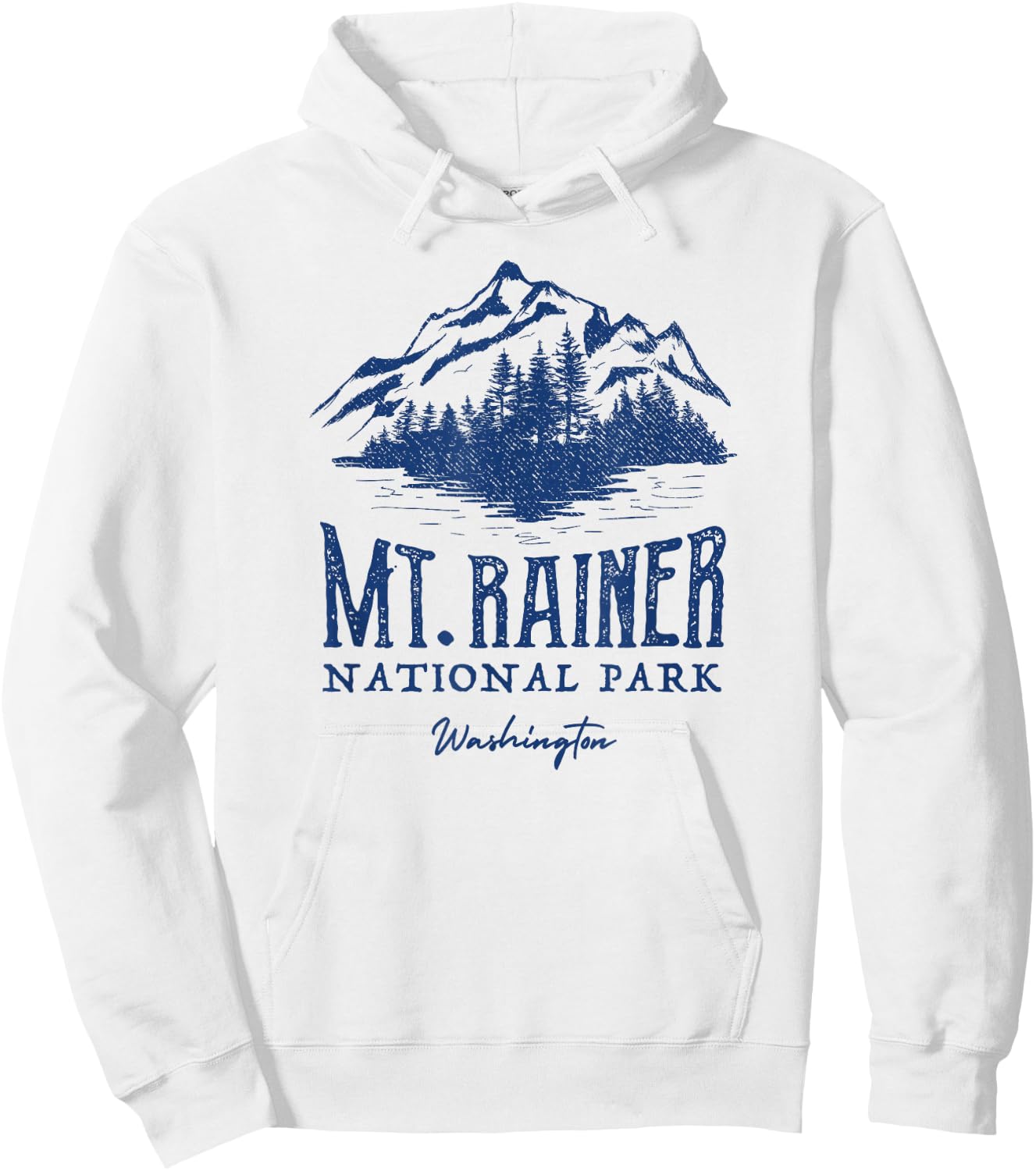Mt. Rainier National Park Vintage Mountains Graphic Hoodie - Hoodie | White