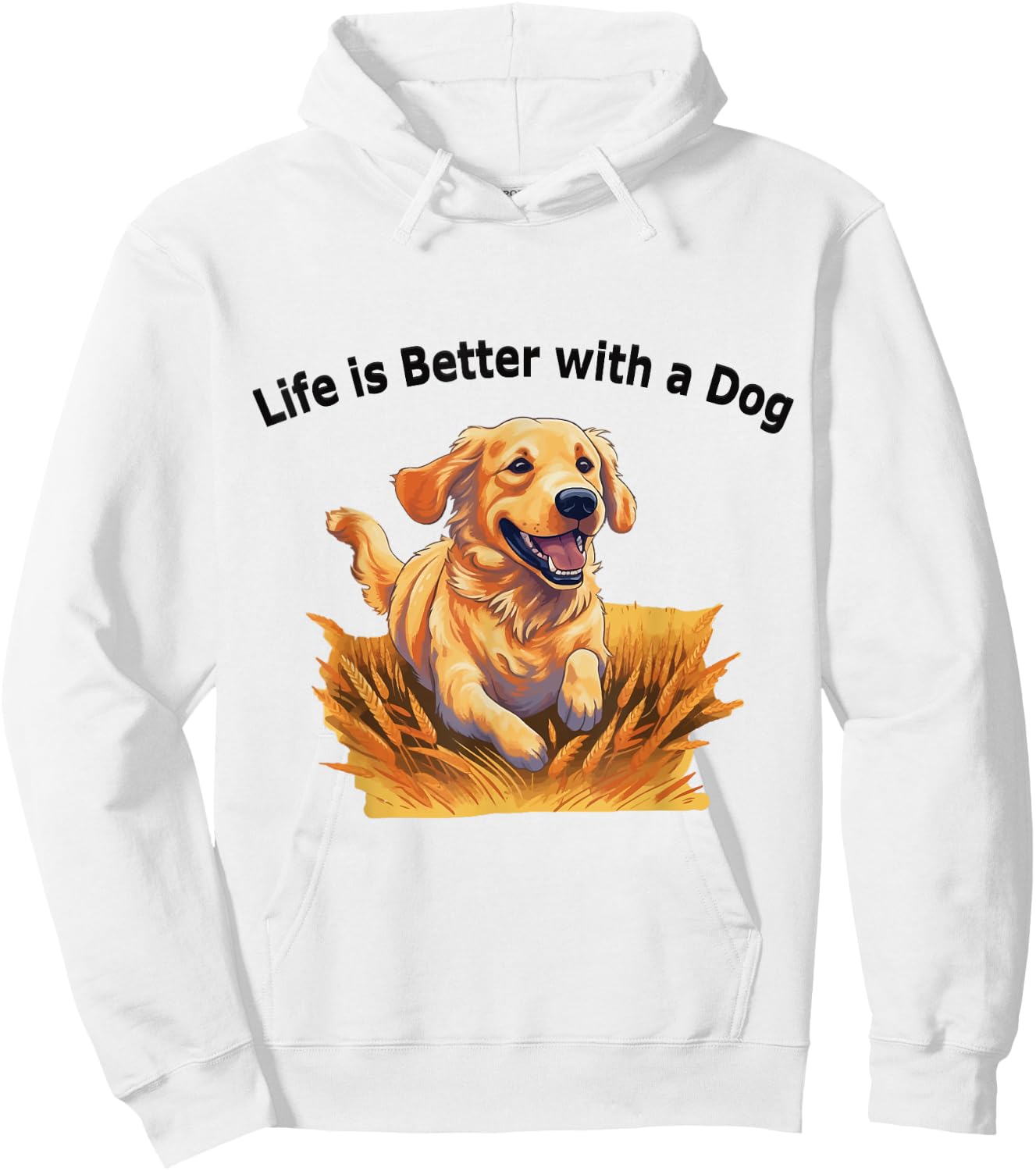 "Life is Better with a Dog" Golden Retriever for Dog Lovers Hoodie - Hoodie | White