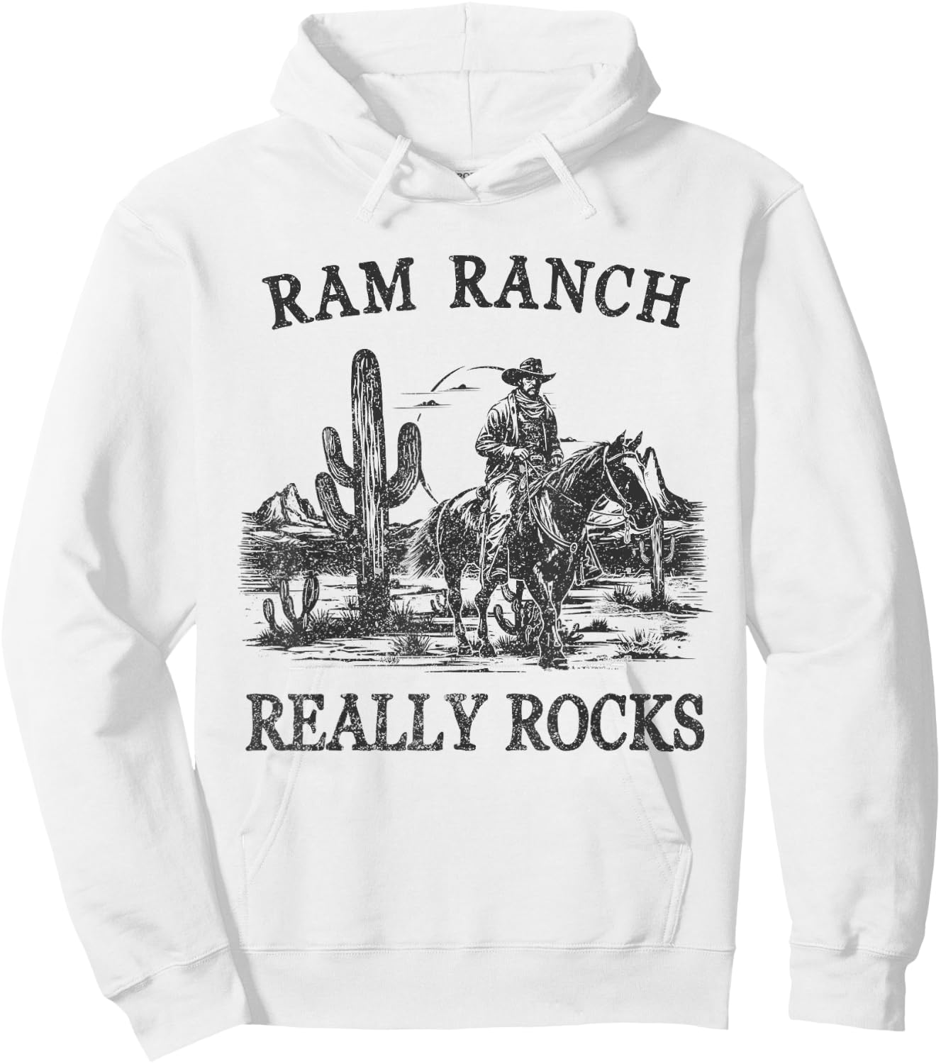 Ram Ranch Really Rocks Western Life Rodeo Country Cowgirls Hoodie - Hoodie | White