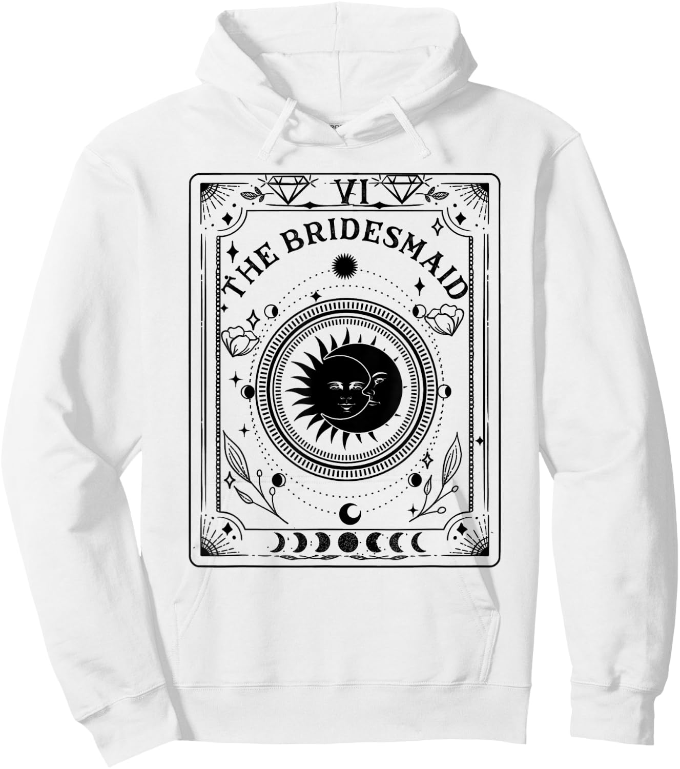 Boho Mystic Tarot Celestial Bachelorette Bride Bridesmaid Hoodie - Hoodie | White