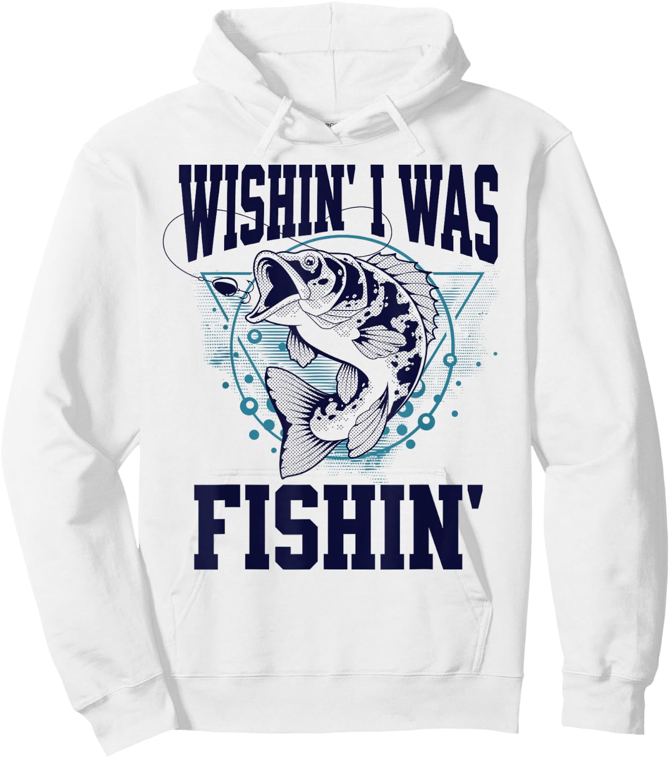 Funny Fishing Wishing I Was Fishing Outdoors Hoodie - Hoodie | White