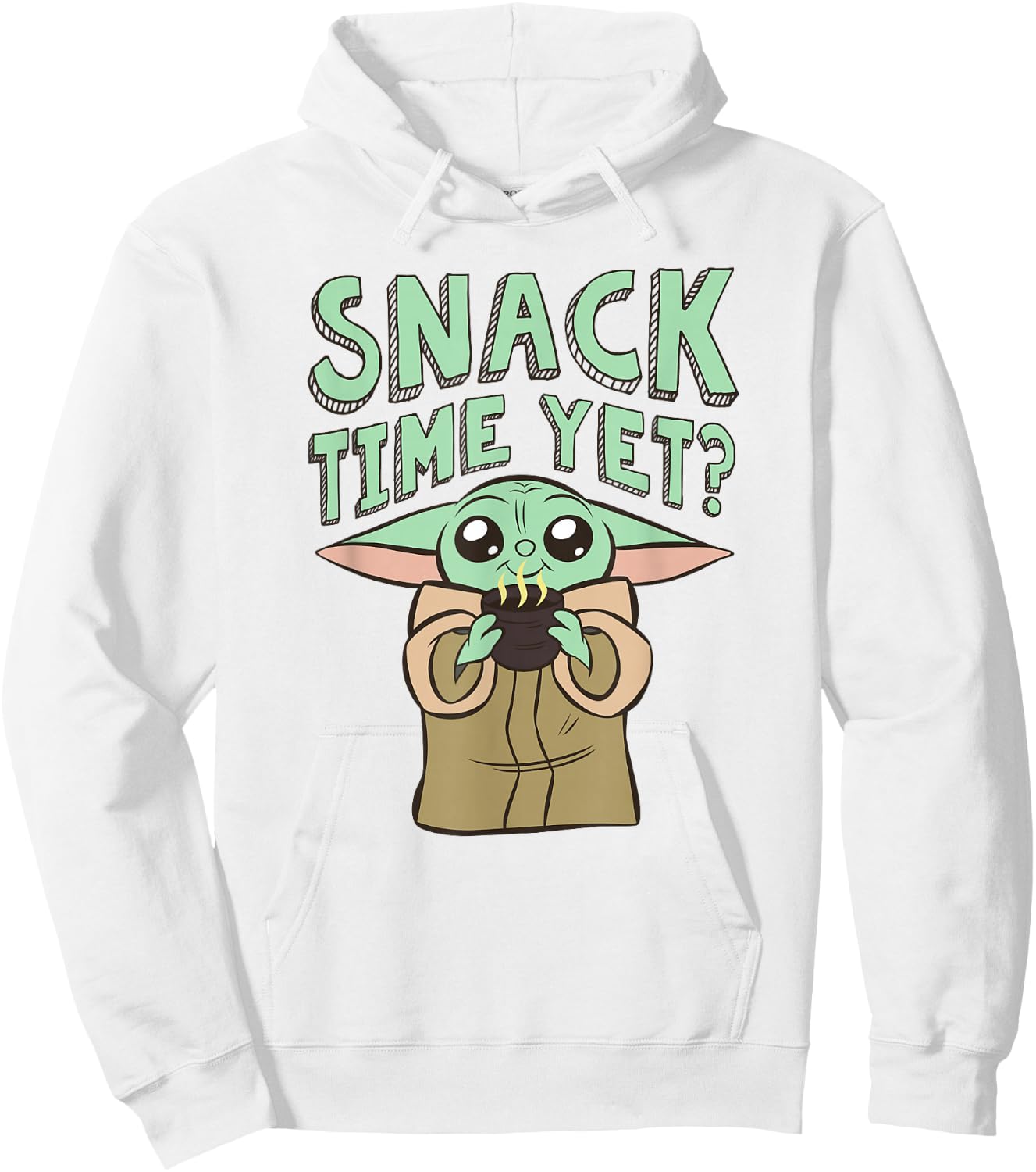 Star Wars: The Mandalorian Baby Yoda Snack Time Yet? Cute Hoodie - Hoodie | White