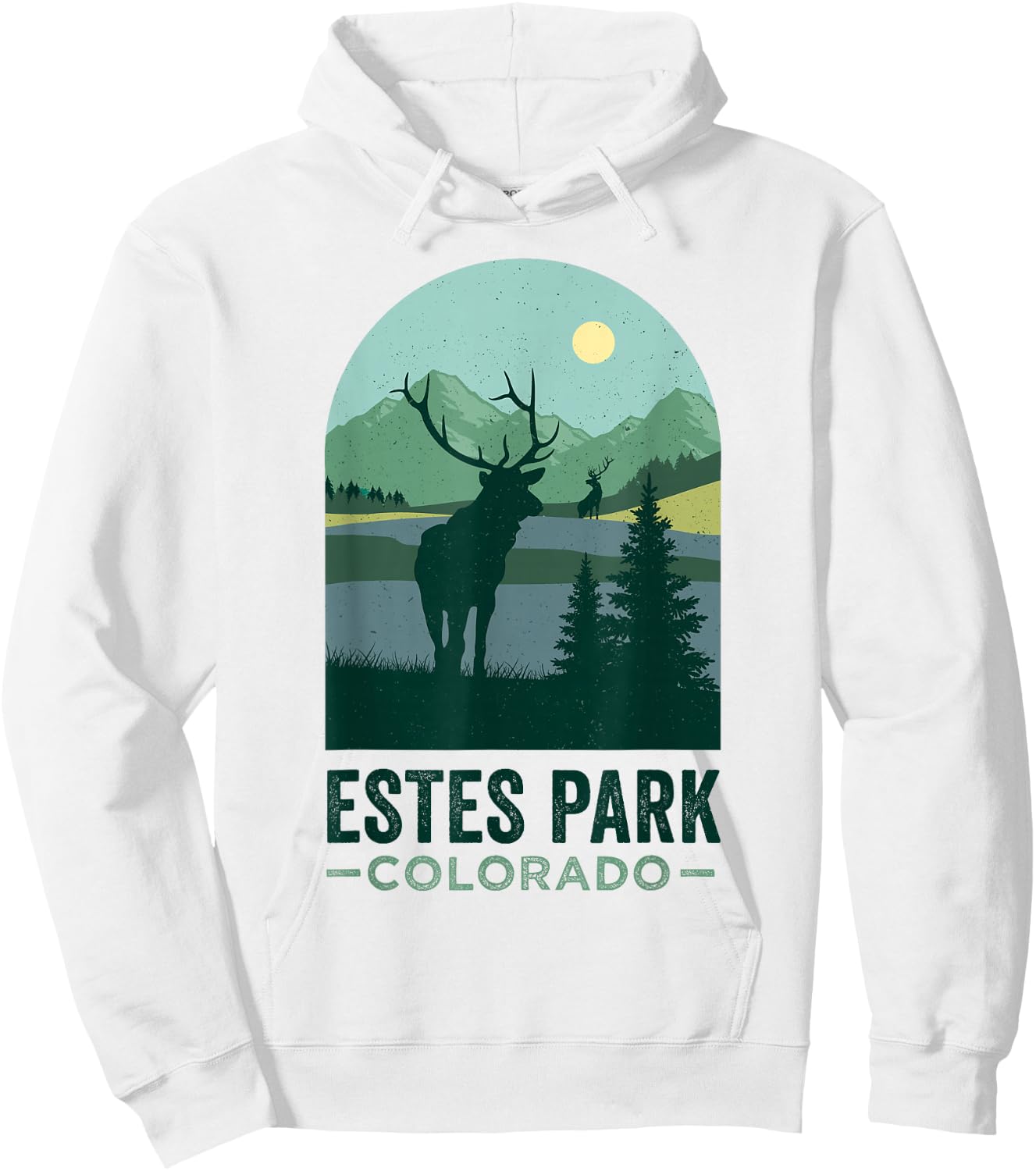 Estes Park Wildlife Vintage Estes Park Colorado Hoodie - Hoodie | White