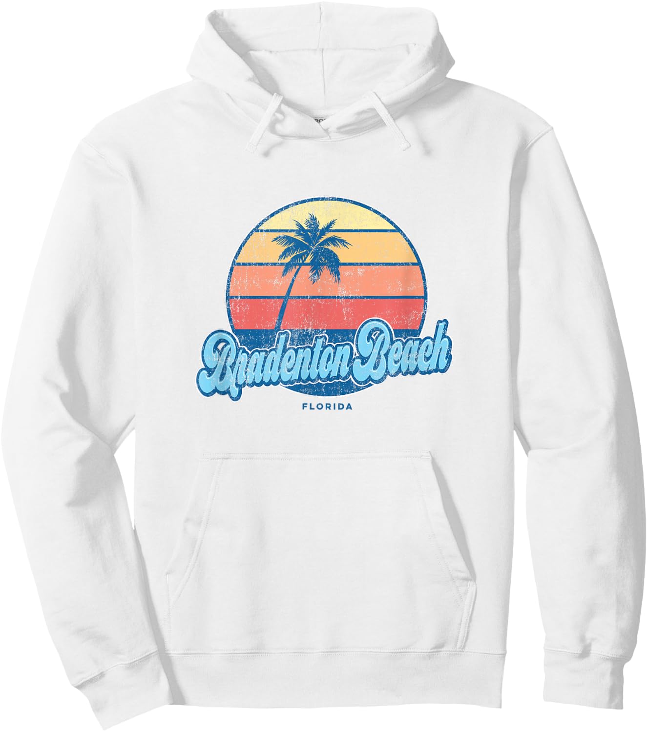 Vintage Bradenton Beach Florida FL Classic 70s Retro Surfer Hoodie - Hoodie | White