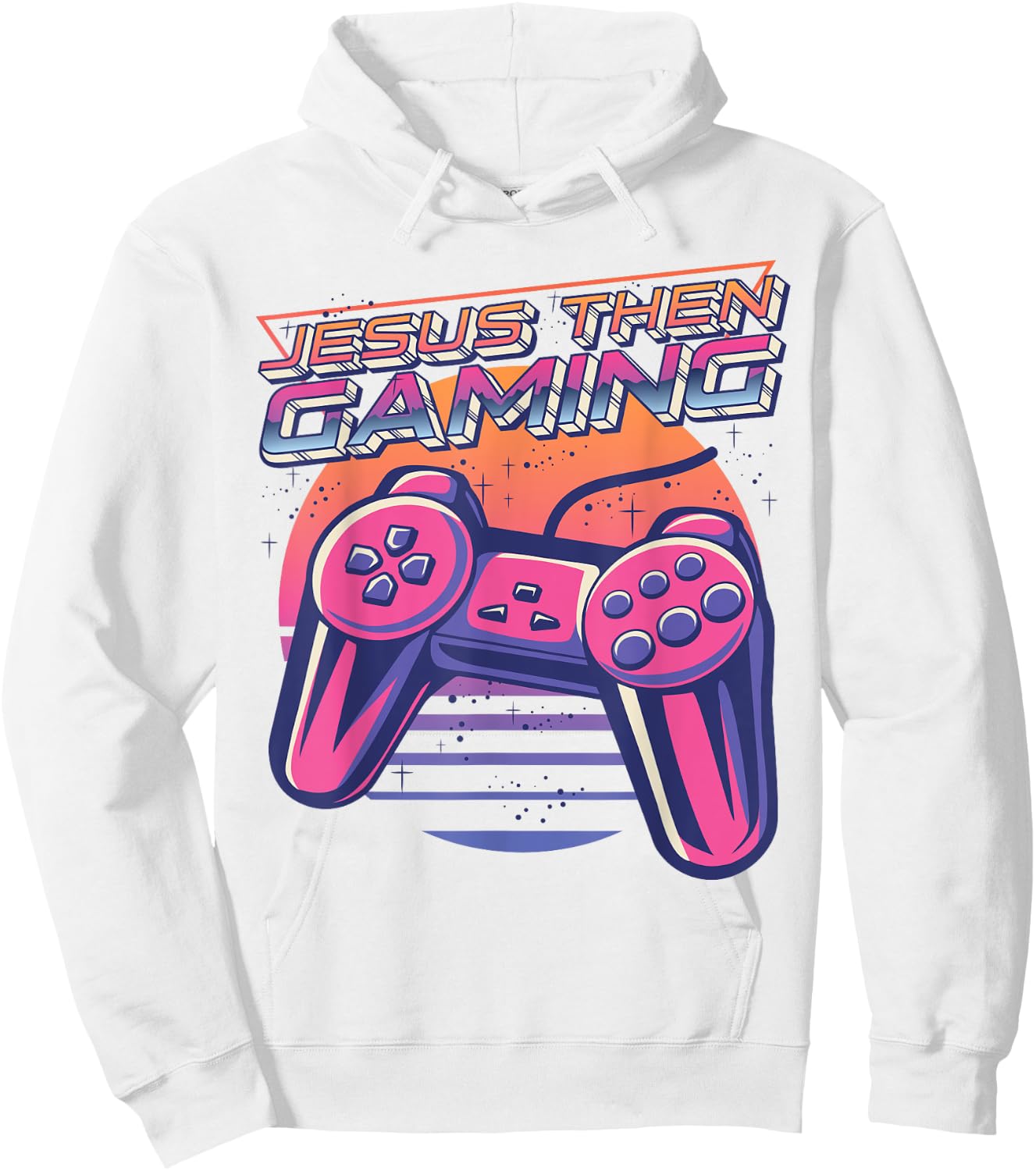 Jesus Then Gaming Gamer Christian Boys Video Game Controller Hoodie - Hoodie | White