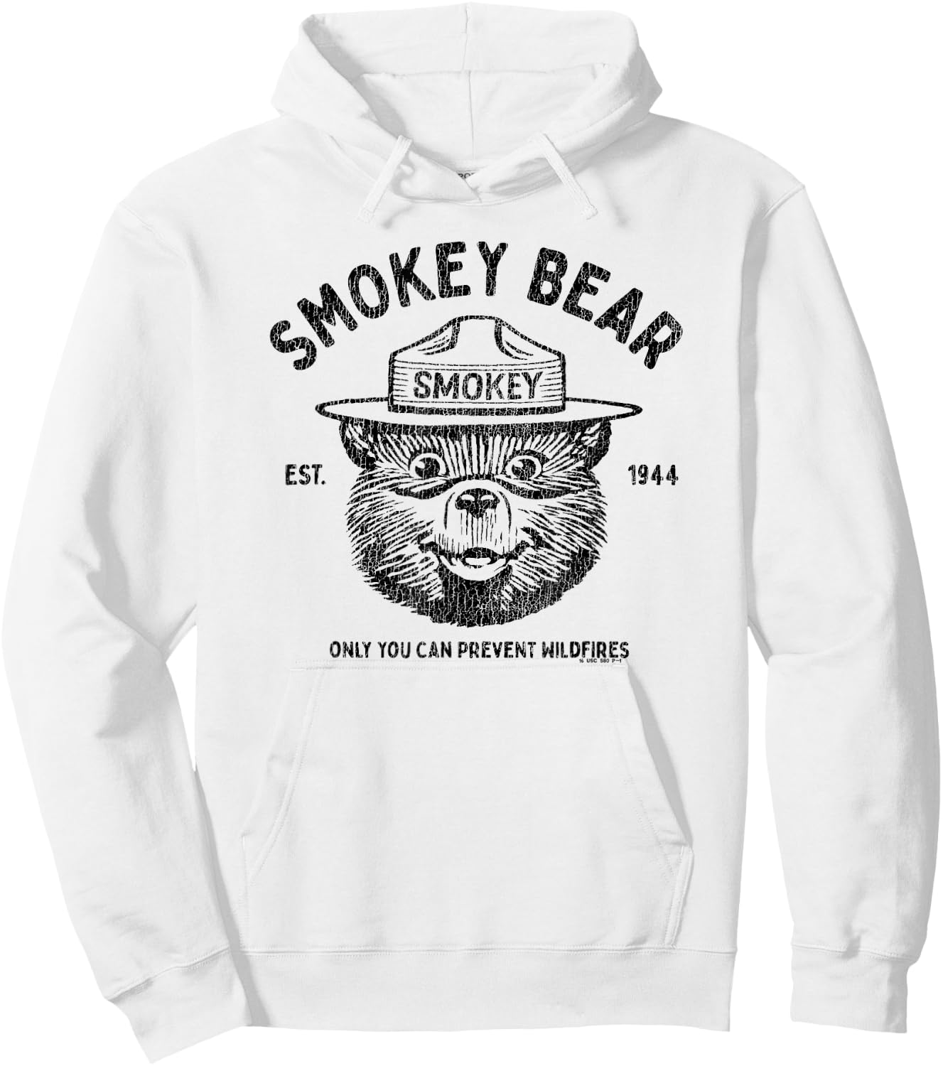 Vintage Smokey Bear Logo Only You Can Prevent Wildfires Hoodie - Hoodie | White