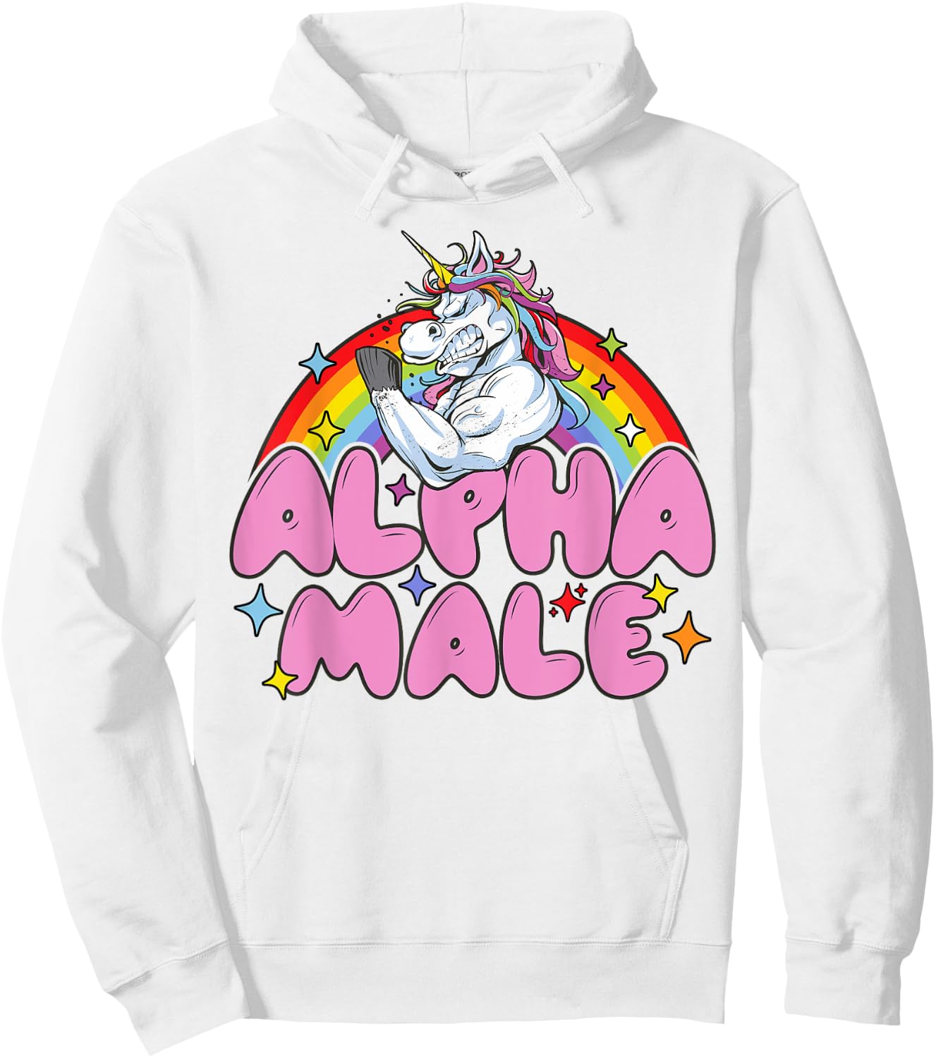 Alpha Male Unicorn Funny Sarcastic men woman Hoodie - Hoodie | White