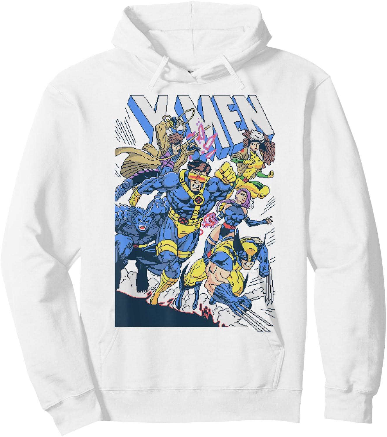 Marvel Comics Retro Classic X-Men Pixel Comic Cover Hoodie - Hoodie | White