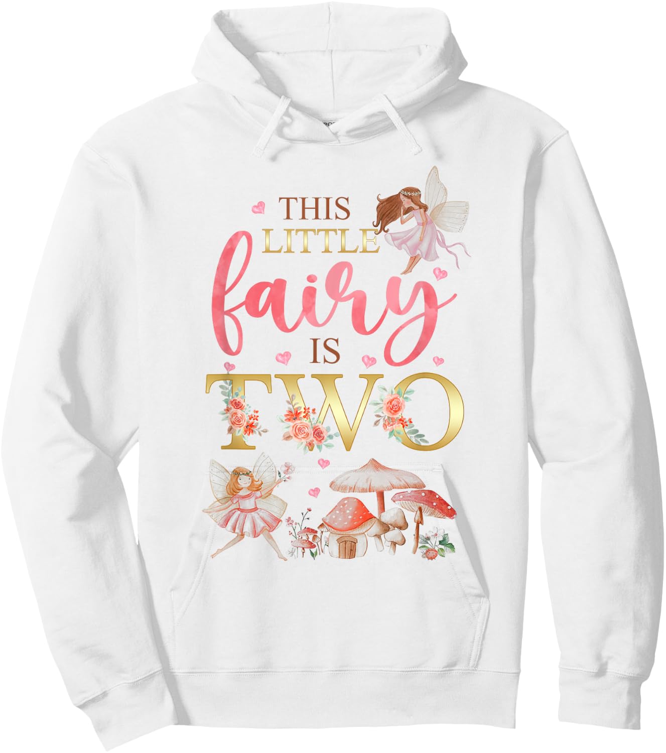 Wildflower Garden Fairy Floral 2nd Birthday Shirt Girl Hoodie - Hoodie | White