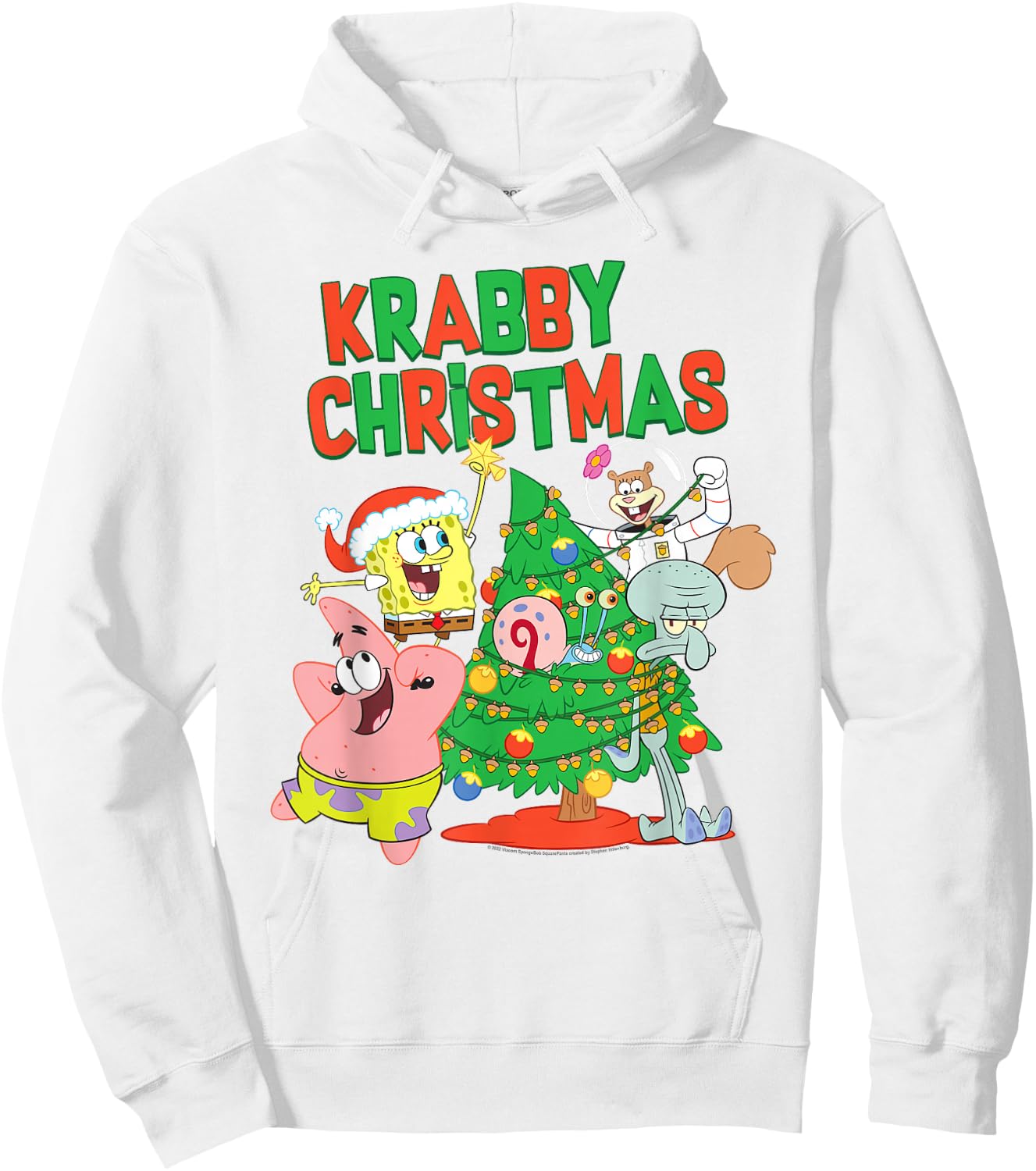 SpongeBob SquarePants Merry Christmas Tree Decorating Hoodie - Hoodie | White