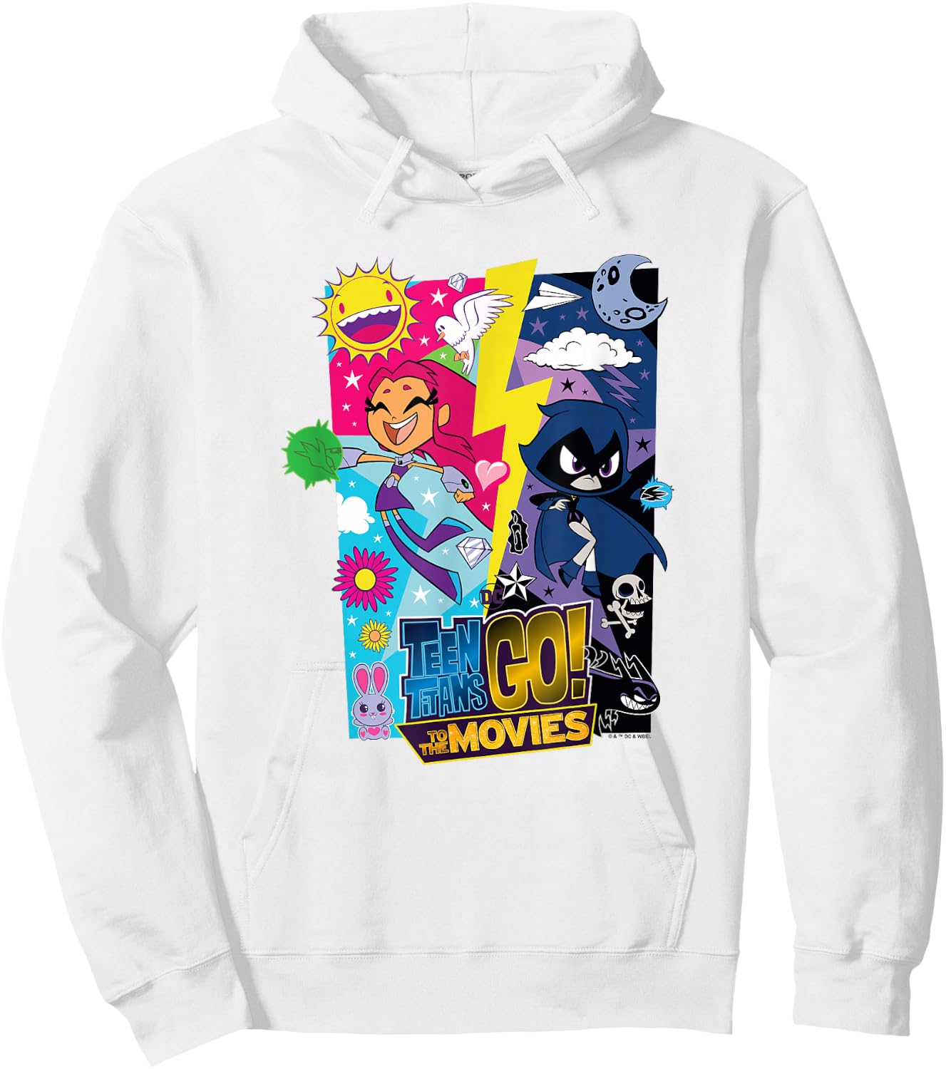 Teen Titans Go! to The Movies Light Dark Starfire Raven Duo Hoodie - Hoodie | White