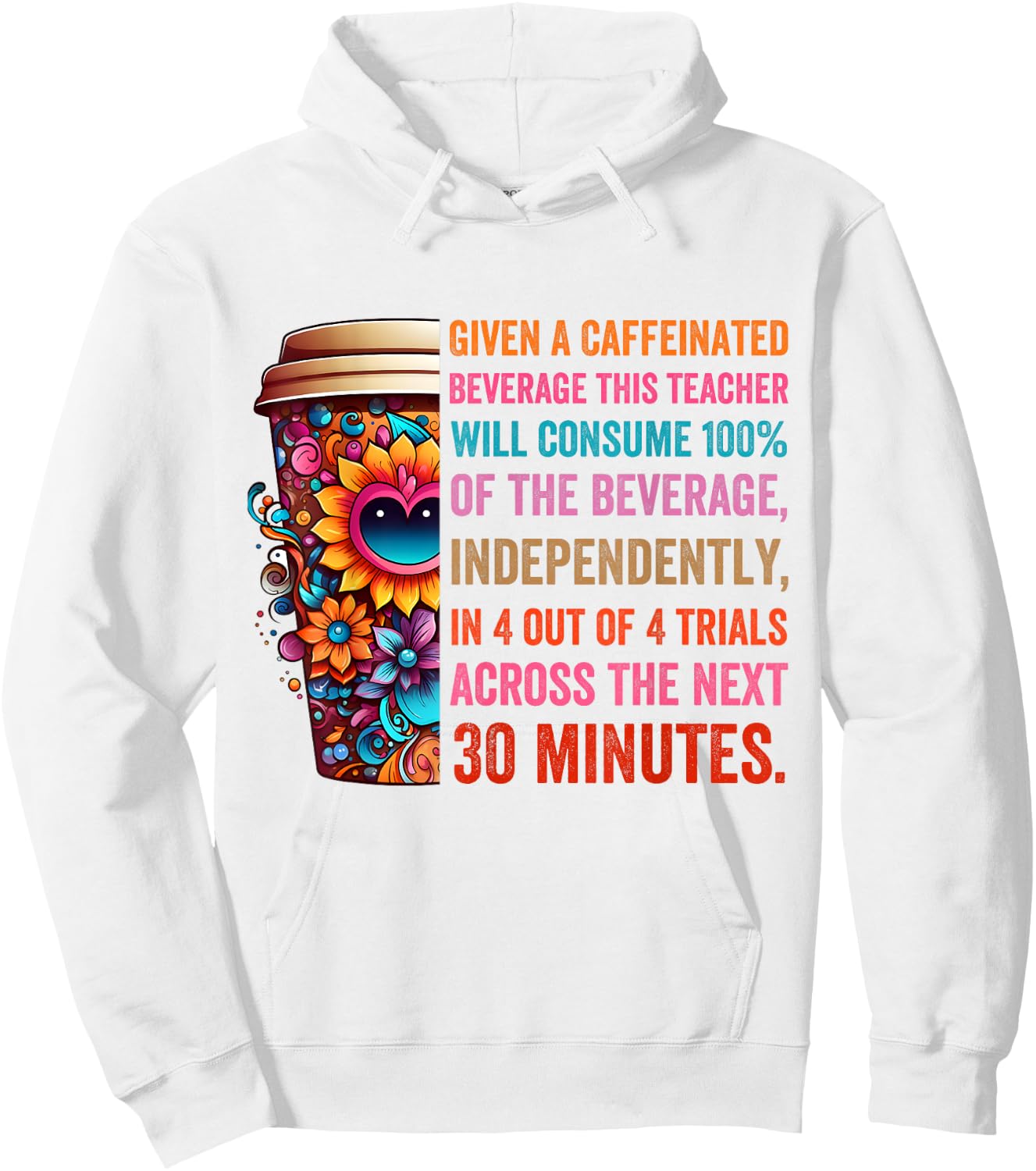 Given A Caffeinated Beverage This Teacher Will Consume Hoodie - Hoodie | White