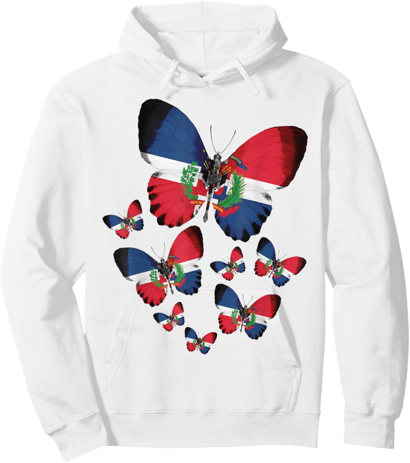 Coat of Arms Republica Dominicana For Kids & Dominican Flag Hoodie - Hoodie | White