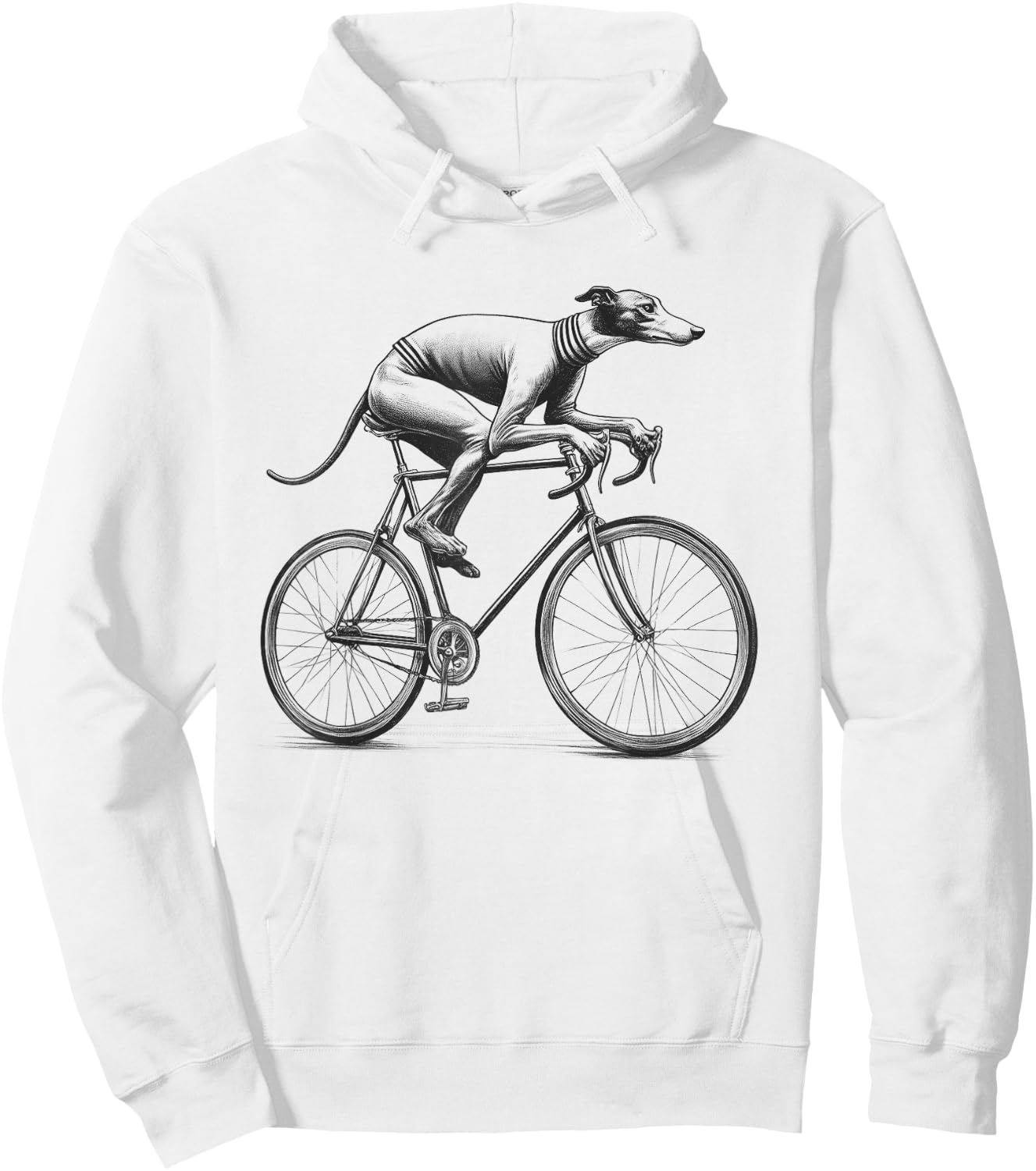 Italian Greyhound Dog Riding a Bike Bicycle Biker Cycling Hoodie - Hoodie | White