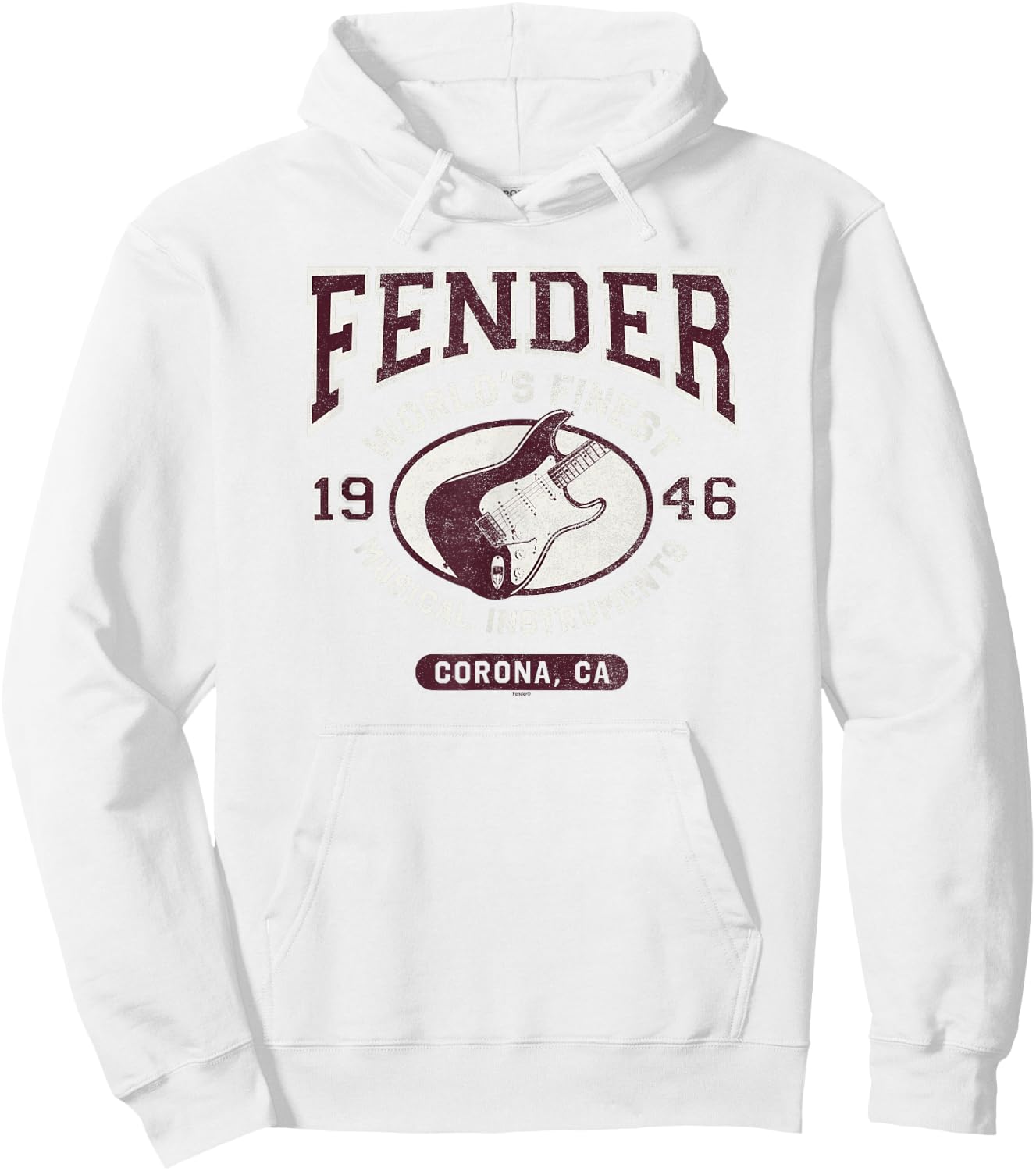 Fender World's Finest Musical Instruments Collegiate Strat Hoodie - Hoodie | White